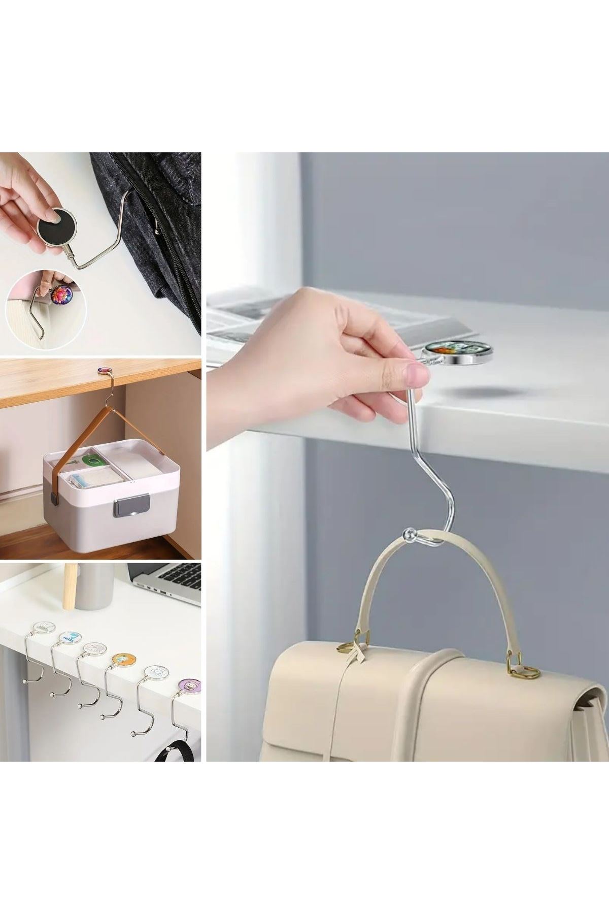 TBL Dekor® Masaya Takılabilen Çanta Askısı Çanta Tipi Pratik Metal Çanta Kanca