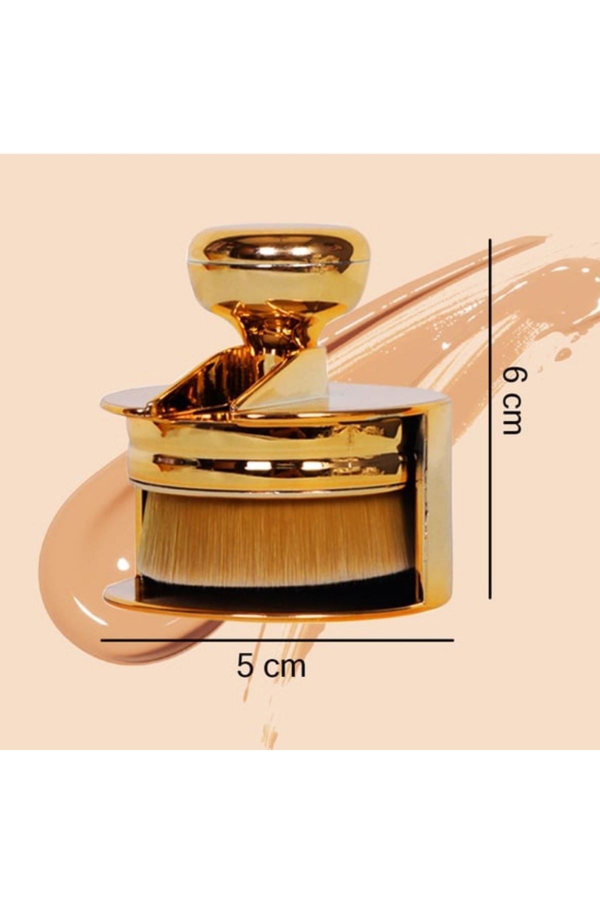 TBL Dekor® Profesyonel Geniş Pratik Tutma Saplı Gold Büyük Fondöten Yayma Fırçası