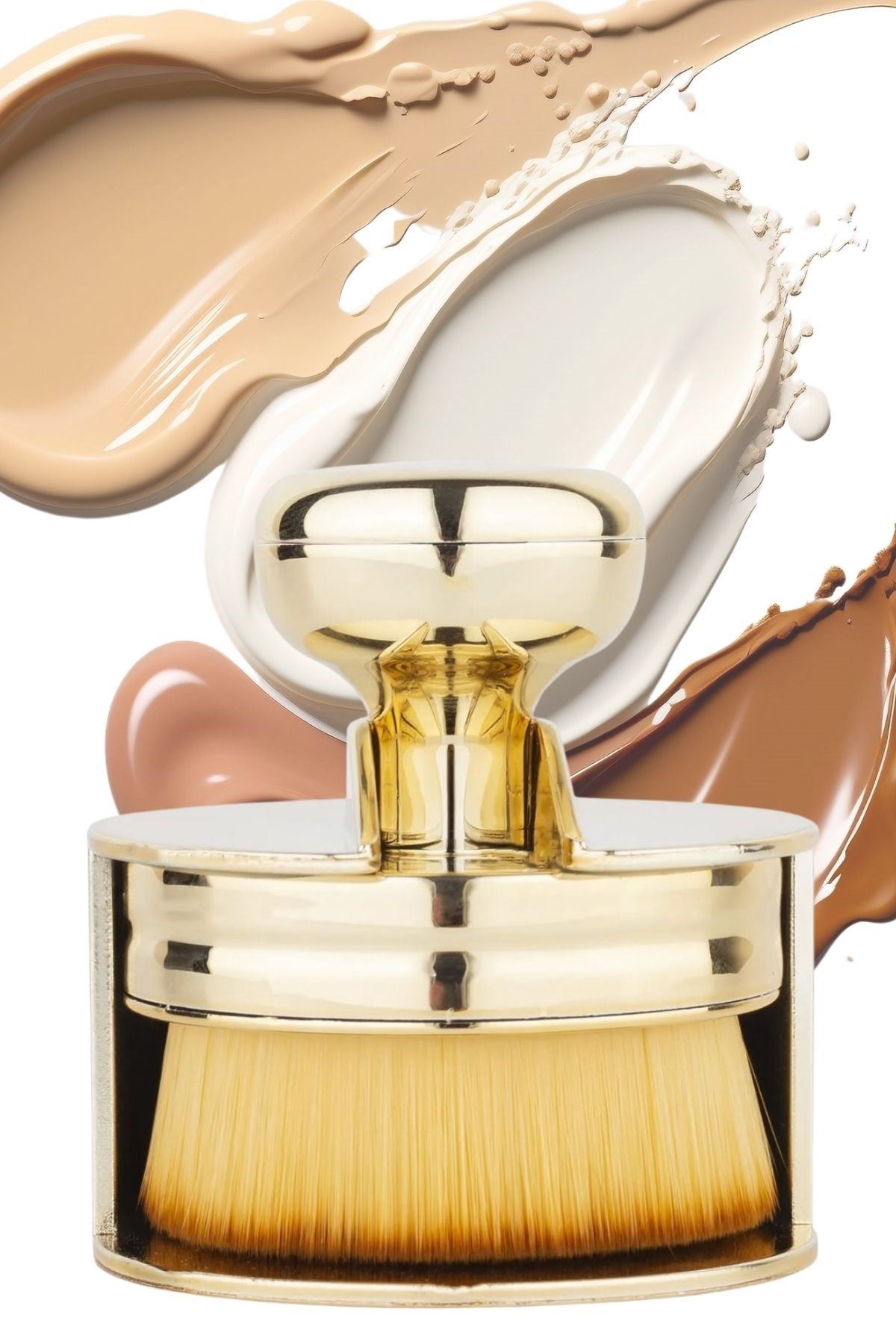 TBL Dekor® Profesyonel Geniş Pratik Tutma Saplı Gold Büyük Fondöten Yayma Fırçası