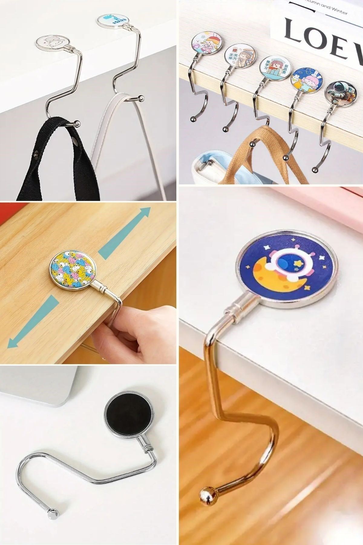 TBL Dekor® Masaya Takılabilen Çanta Askısı Çanta Tipi Pratik Metal Çanta Kanca