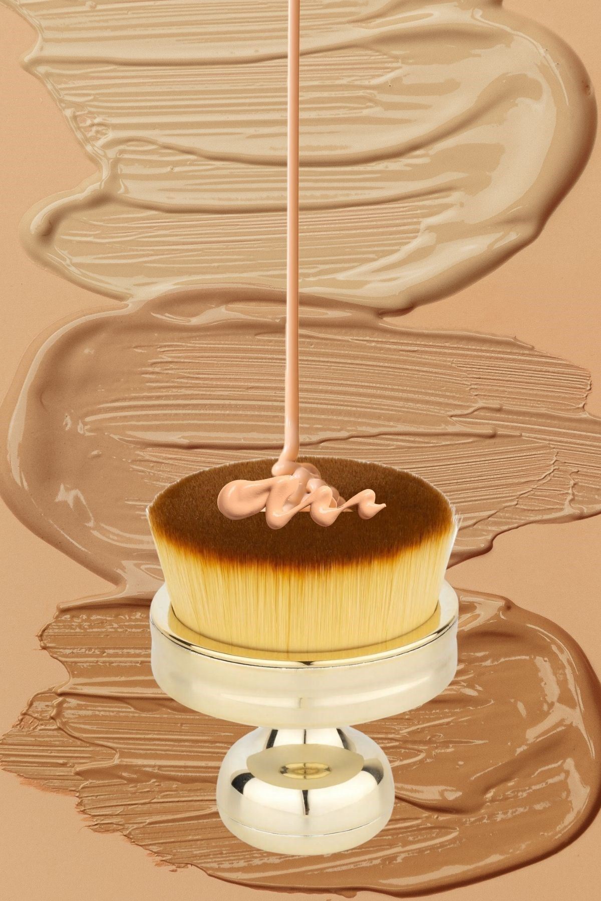 TBL Dekor® Profesyonel Geniş Pratik Tutma Saplı Gold Büyük Fondöten Yayma Fırçası