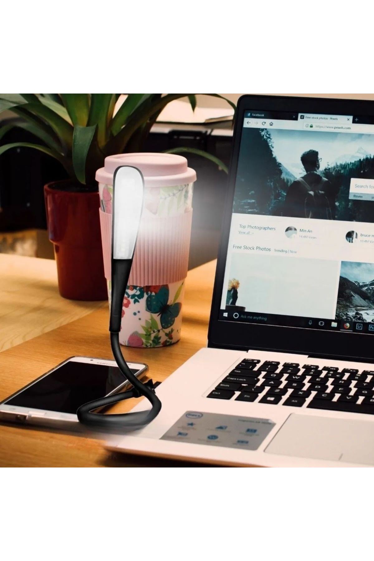 TBL Dekor® USB Girişli 14 Ledli 3 Kademeli Dokunmatik Masa/Kitap Okuma Lambası Ledi Siyah