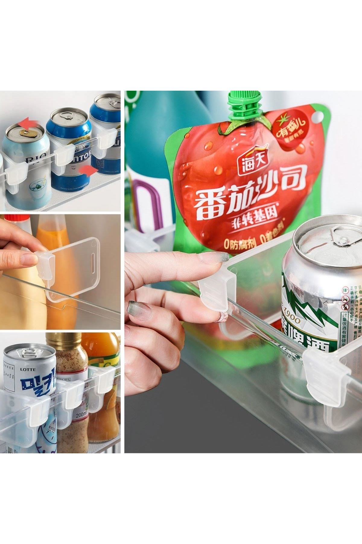 TBL Dekor® 10'luŞeffaf Buzdolabı Yan Kapı Düzenleyici Buzdolabı Dolap İçi Bölümleyici Aparatlar