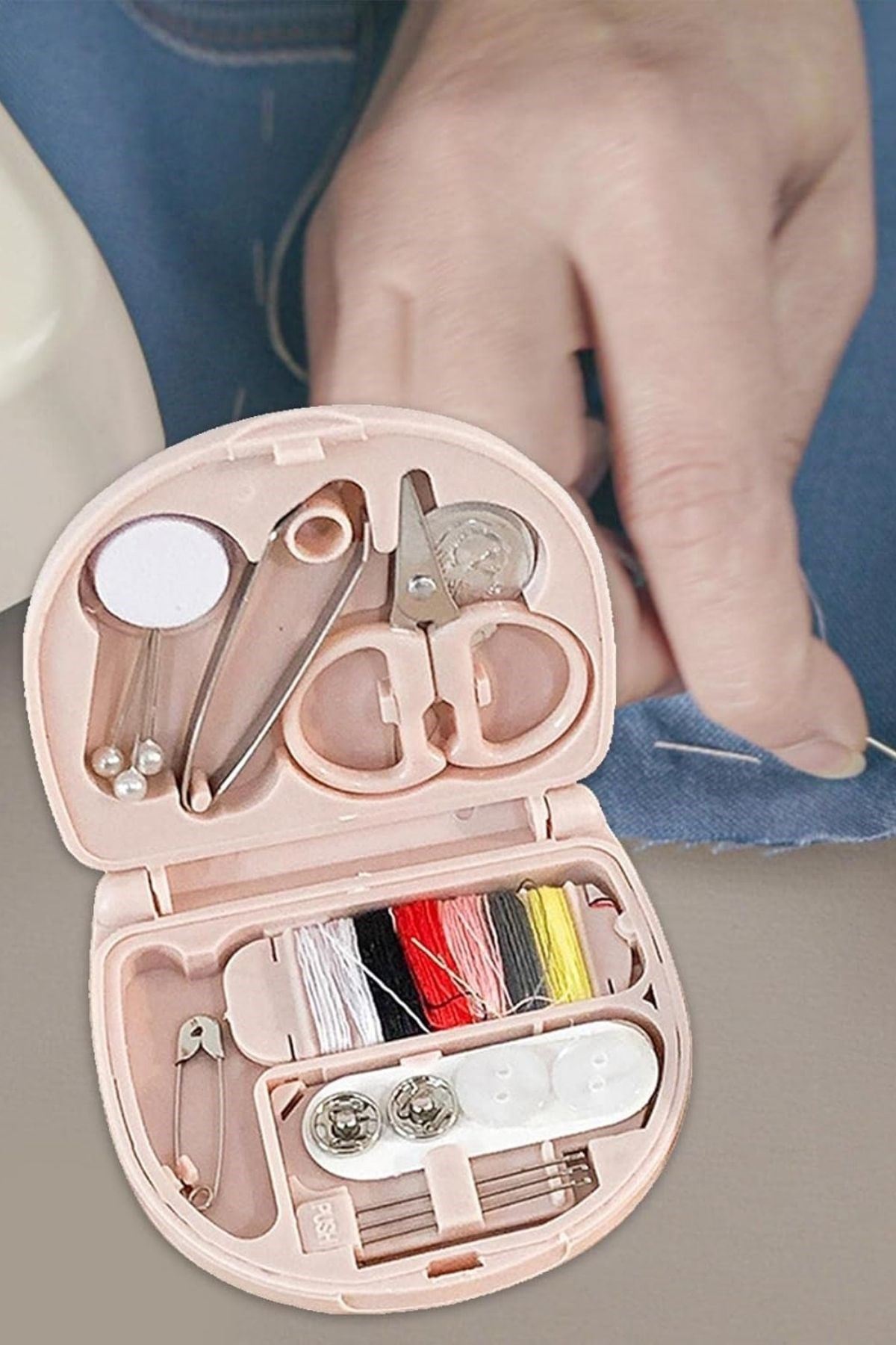 TBL Dekor® Çok Fonksiyonlu Mini Çanta Boy Seyahat Tipi Dikiş Seti