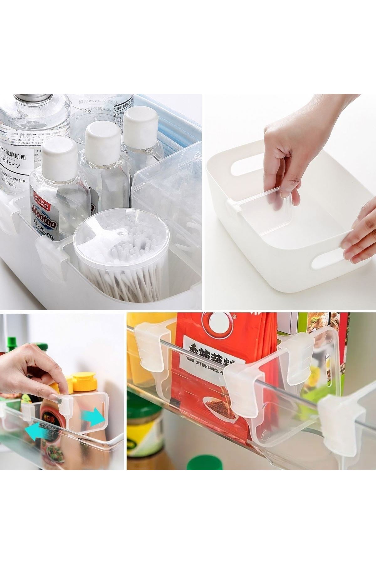 TBL Dekor® 10'luŞeffaf Buzdolabı Yan Kapı Düzenleyici Buzdolabı Dolap İçi Bölümleyici Aparatlar