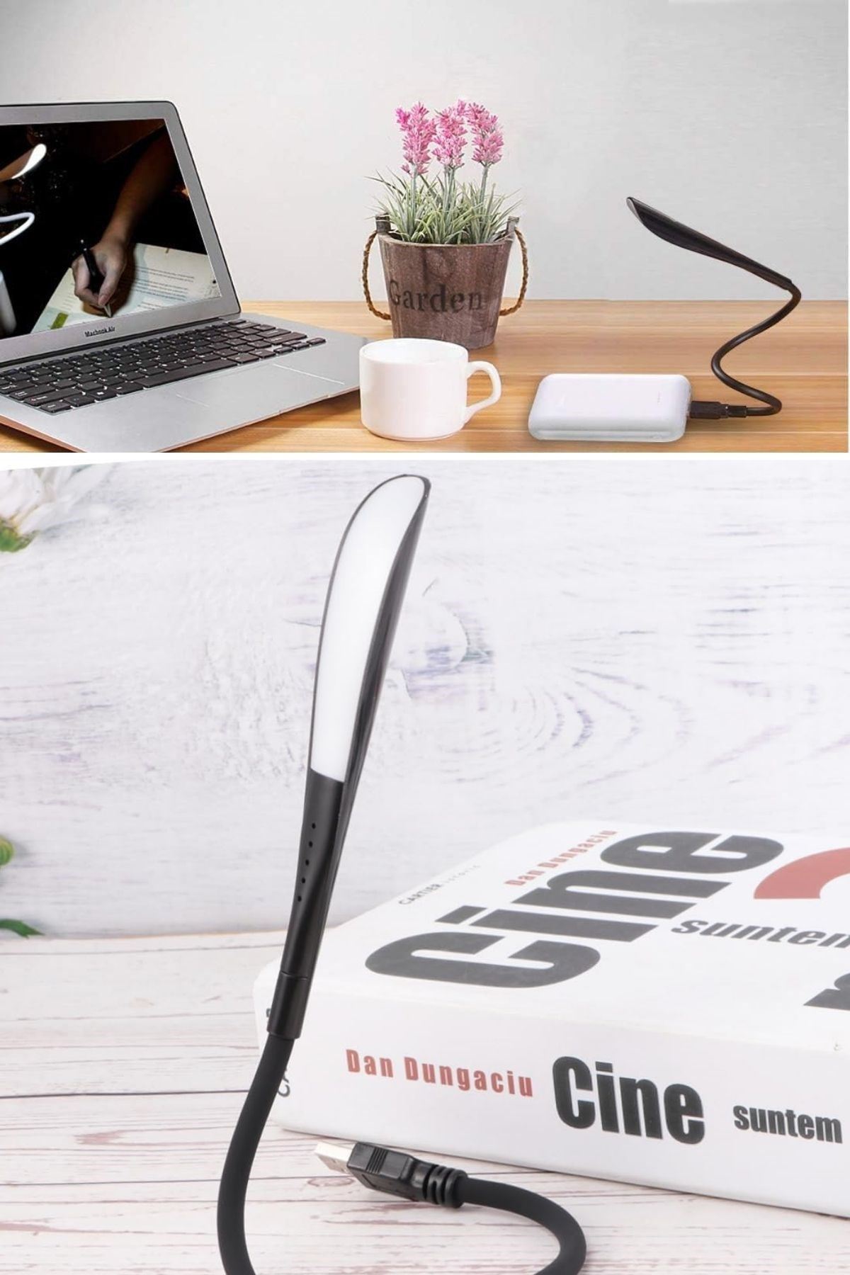 TBL Dekor® USB Girişli 14 Ledli 3 Kademeli Dokunmatik Masa/Kitap Okuma Lambası Ledi Siyah