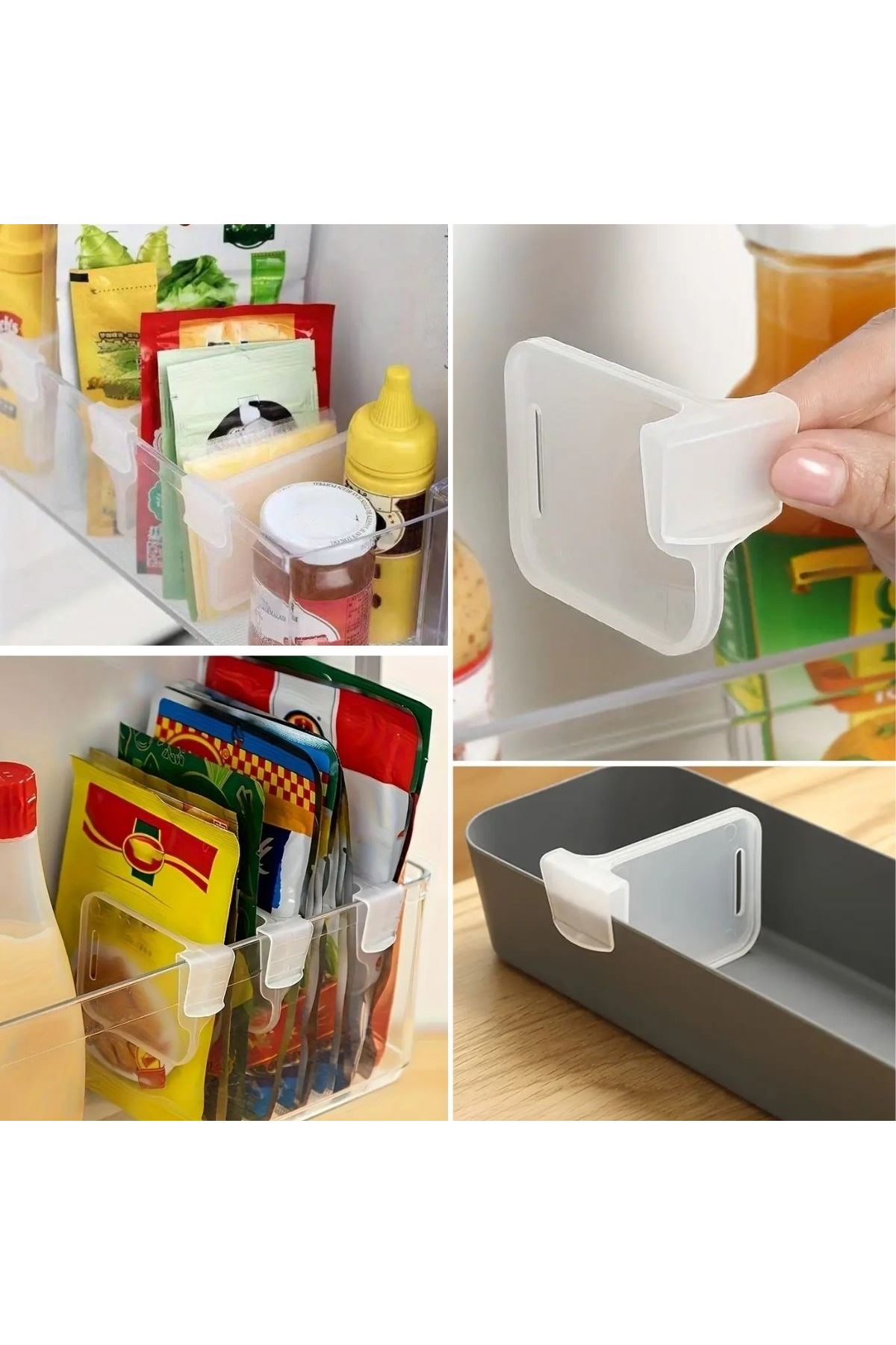 TBL Dekor® 10'luŞeffaf Buzdolabı Yan Kapı Düzenleyici Buzdolabı Dolap İçi Bölümleyici Aparatlar