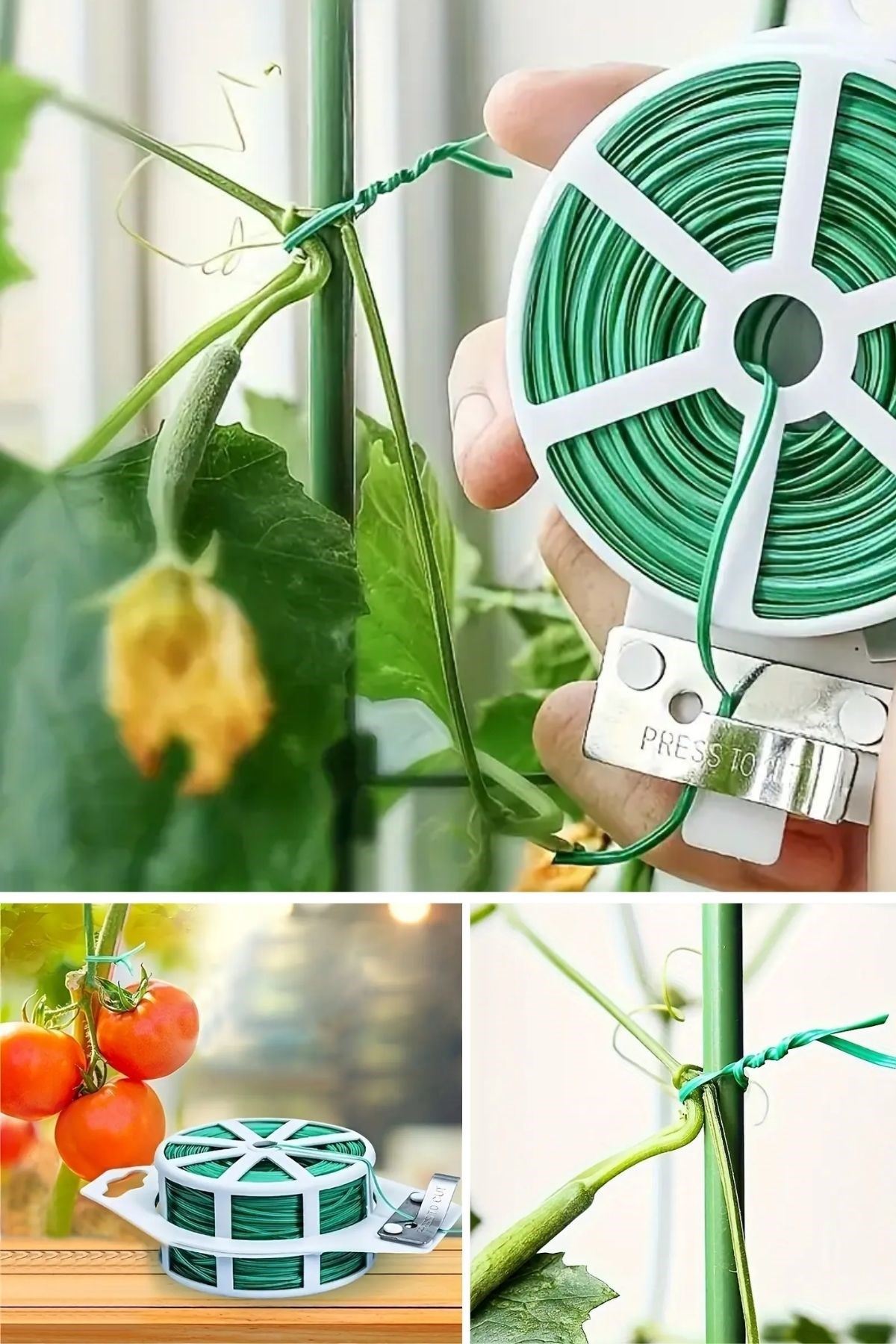 TBL Dekor® 50 Metre Kendiliğinden Kesici Bıçaklı Bitki Saksı Kablo Sabitleme Teli