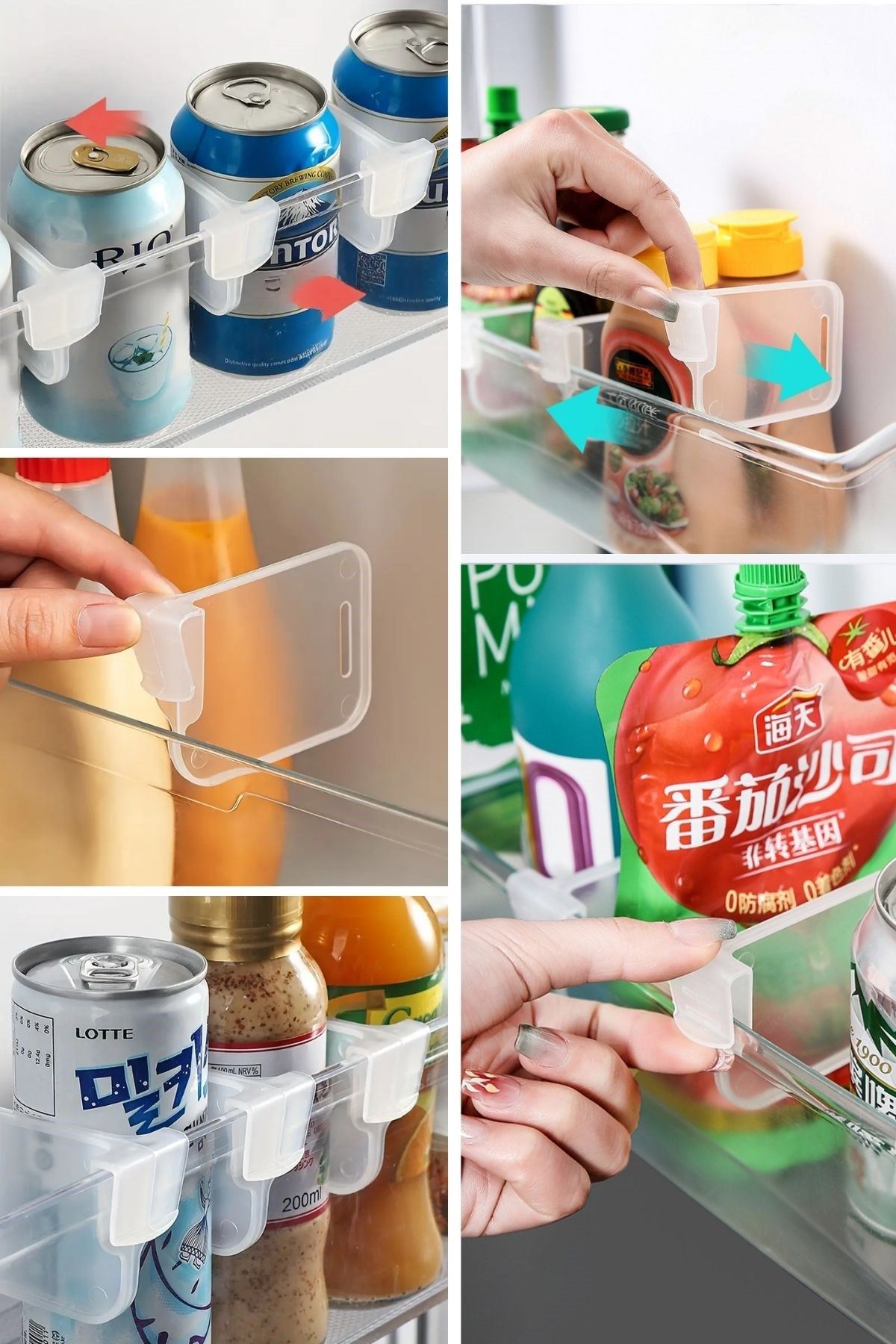 TBL Dekor® 10'luŞeffaf Buzdolabı Yan Kapı Düzenleyici Buzdolabı Dolap İçi Bölümleyici Aparatlar