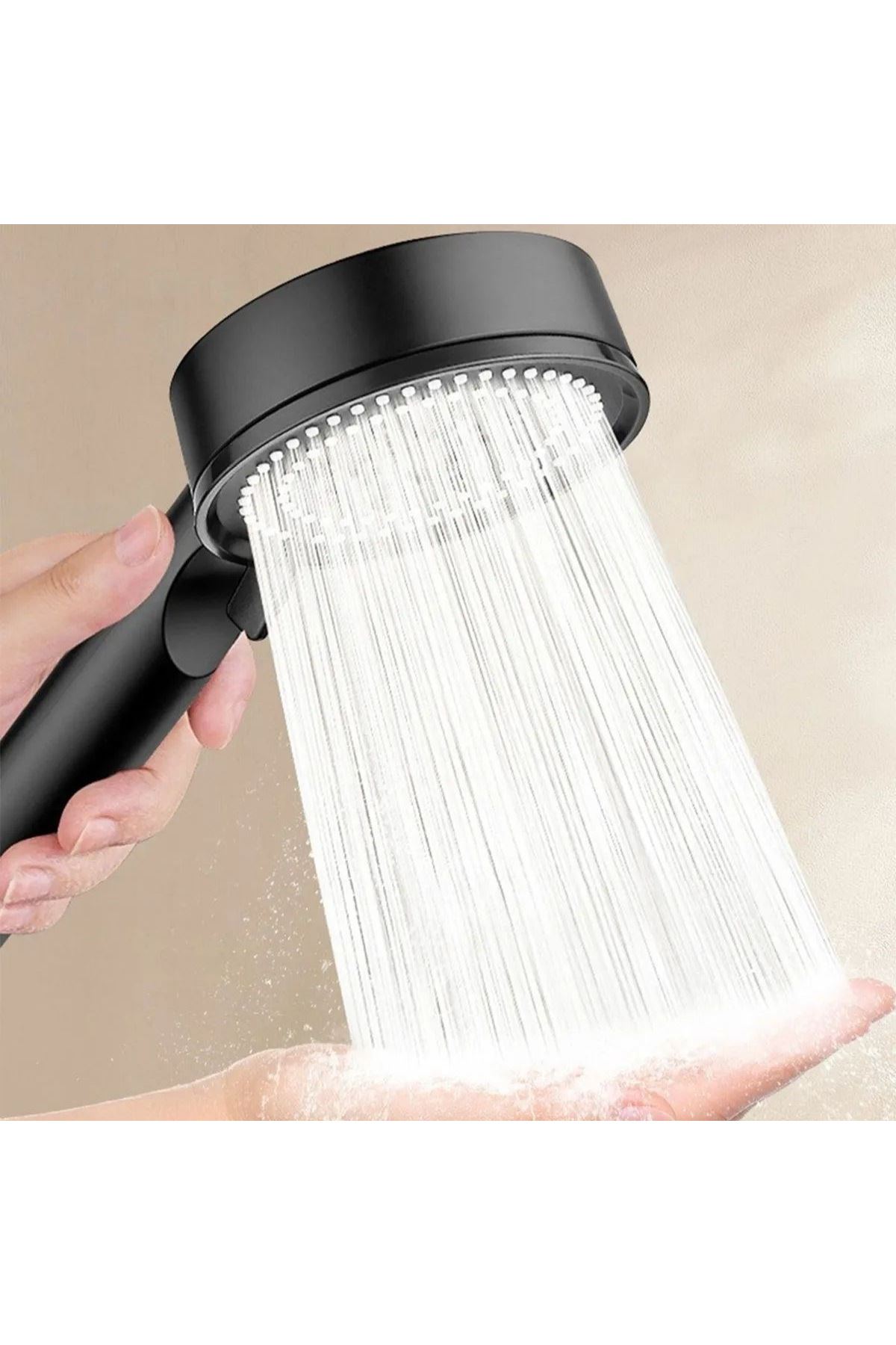 TBL Dekor® 5 Fonksiyonlu Yüksek Basınçlı Ayarlanabilir Siyah Duş Başlığı
