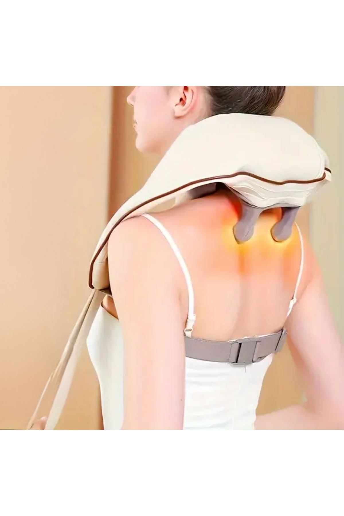 TBL Dekor® Elektrikli Boyun ve Sırt Masaj Aleti Kablosuz Boyun ve Omuz Yoğurma Masaj Yastığı