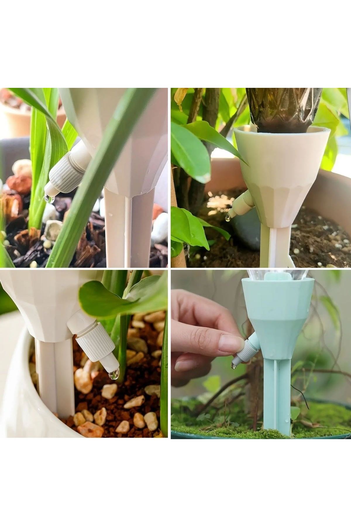 TBL Dekor® Ayarlanabilir Akış Hızına Sahip Damlama Sulama Çivileri 3lü Otomatik Bitki Sulama Aparatı Tüm Pet Şişelere Uyumlu