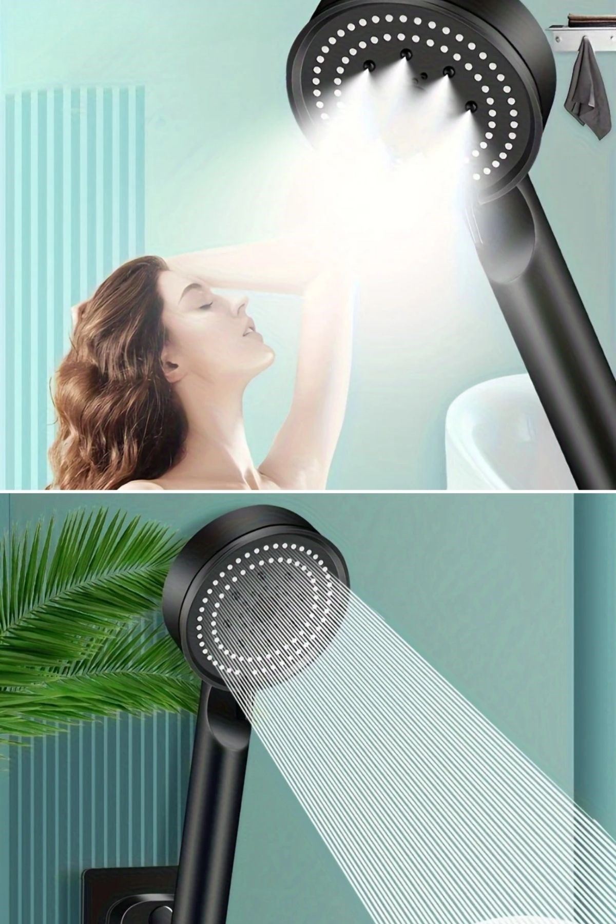 TBL Dekor® 5 Fonksiyonlu Yüksek Basınçlı Ayarlanabilir Siyah Duş Başlığı