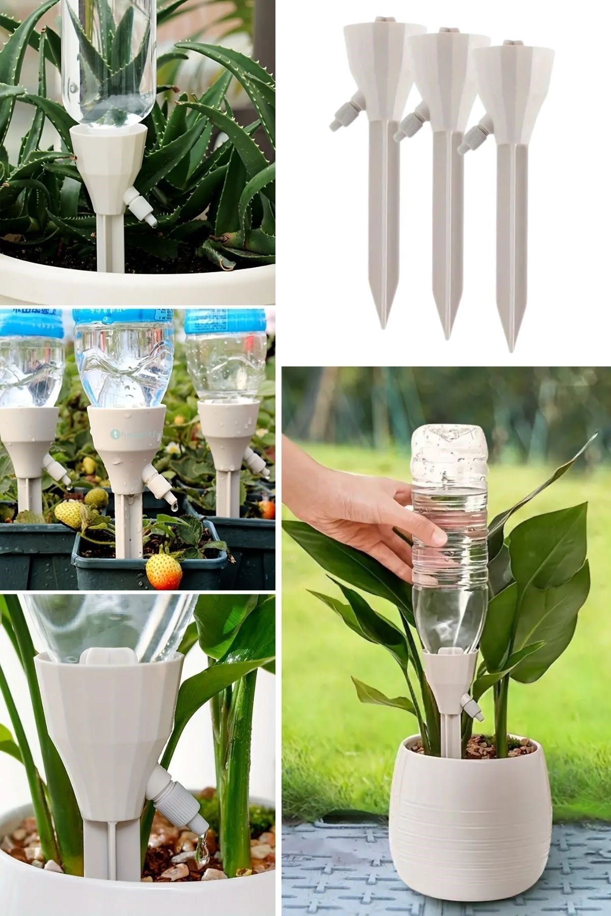 TBL Dekor® Ayarlanabilir Akış Hızına Sahip Damlama Sulama Çivileri 3lü Otomatik Bitki Sulama Aparatı Tüm Pet Şişelere Uyumlu