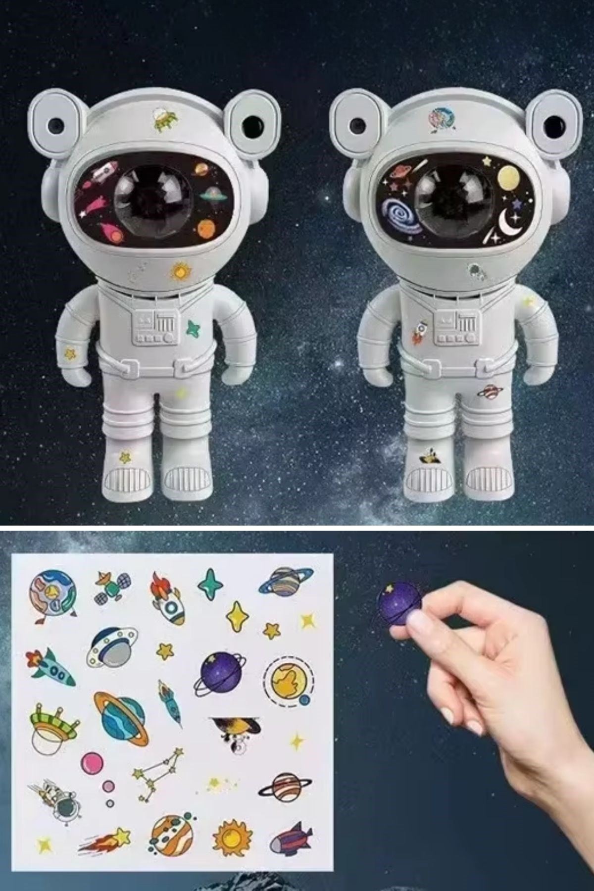 TBL Dekor® Stickerlı ,Kumandalı ASTRONOT Model Gece Lambası