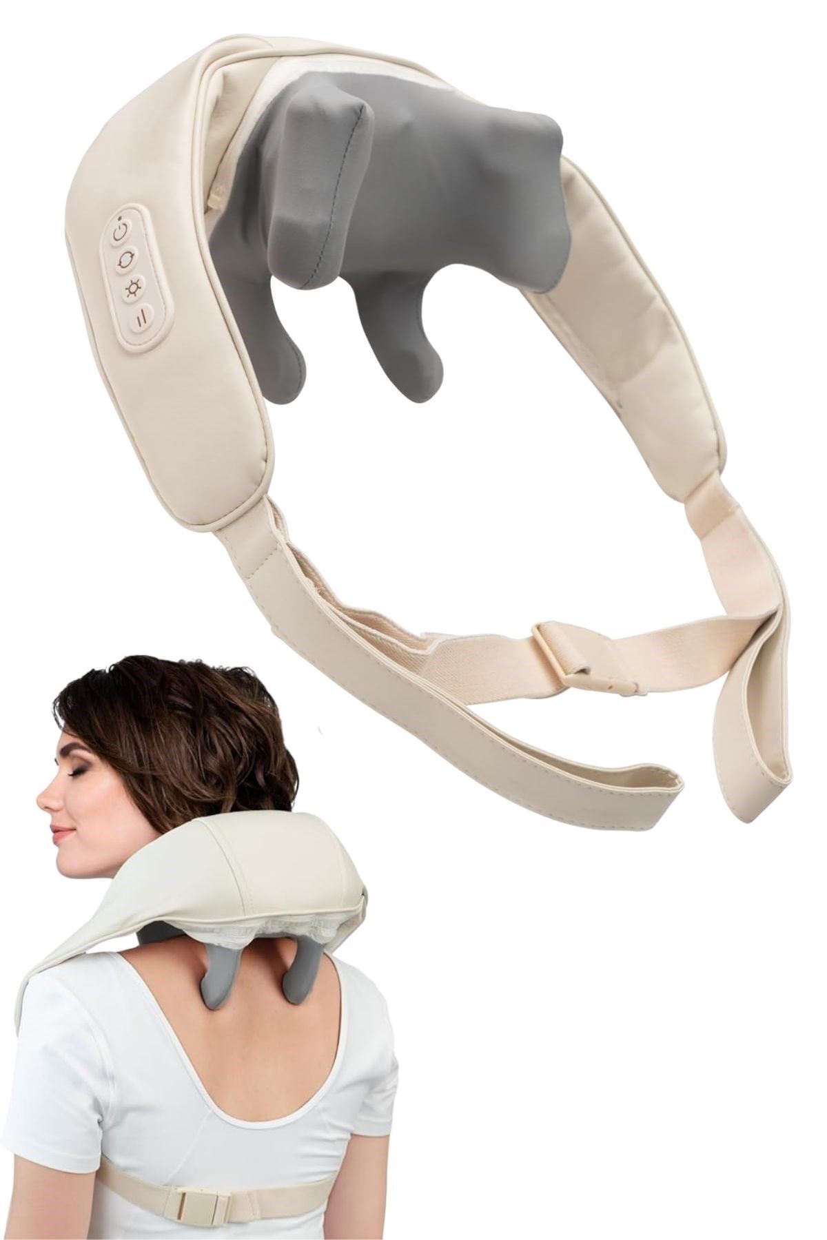 TBL Dekor® Elektrikli Boyun ve Sırt Masaj Aleti Kablosuz Boyun ve Omuz Yoğurma Masaj Yastığı