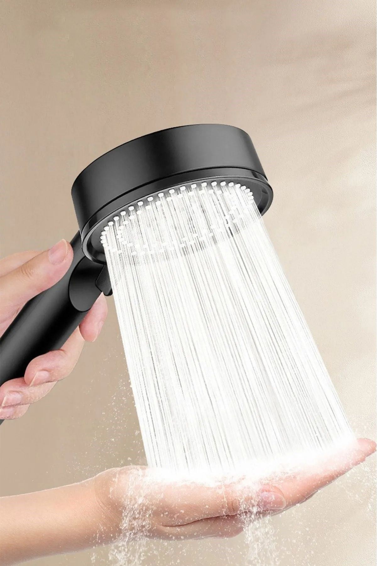 TBL Dekor® 5 Fonksiyonlu Yüksek Basınçlı Ayarlanabilir Siyah Duş Başlığı