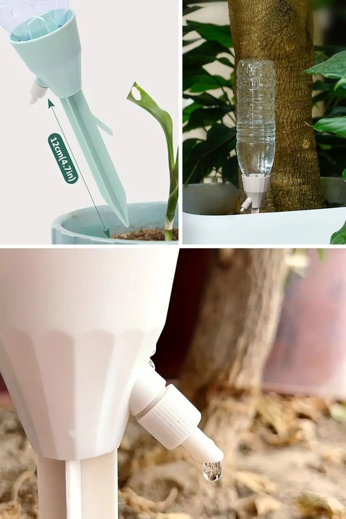 TBL Dekor® Ayarlanabilir Akış Hızına Sahip Damlama Sulama Çivileri 3lü Otomatik Bitki Sulama Aparatı Tüm Pet Şişelere Uyumlu