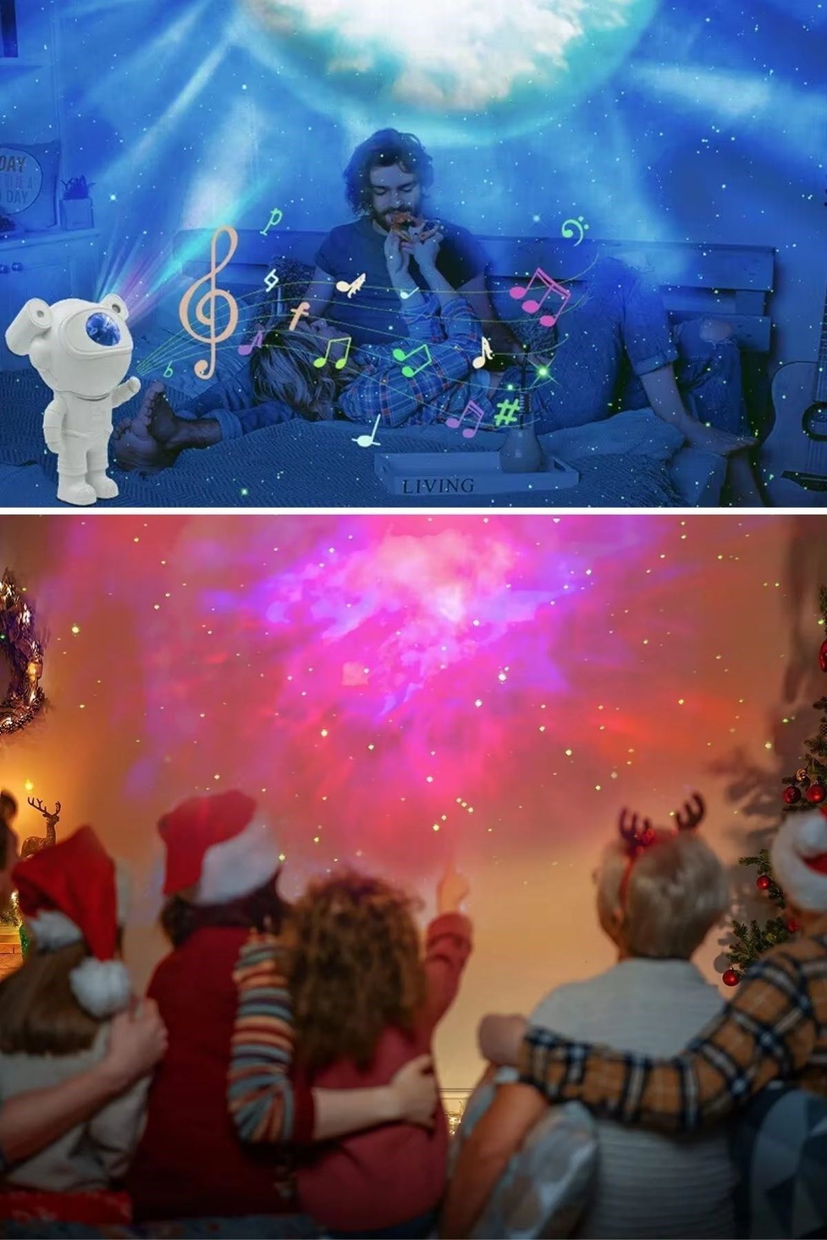 TBL Dekor® Stickerlı ,Kumandalı ASTRONOT Model Gece Lambası