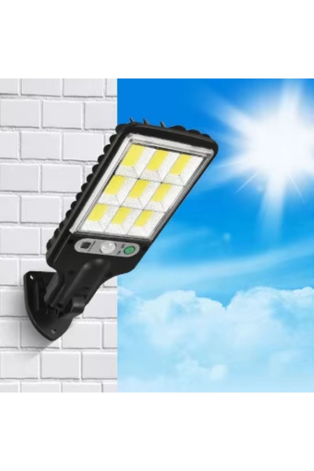 TBL Dekor® 3 Farklı Işık Modlu Güneş Enerjisiyle Şarj Olan Dış Mekan Uyumlu Kumandalı Solar Duvar LEDİ