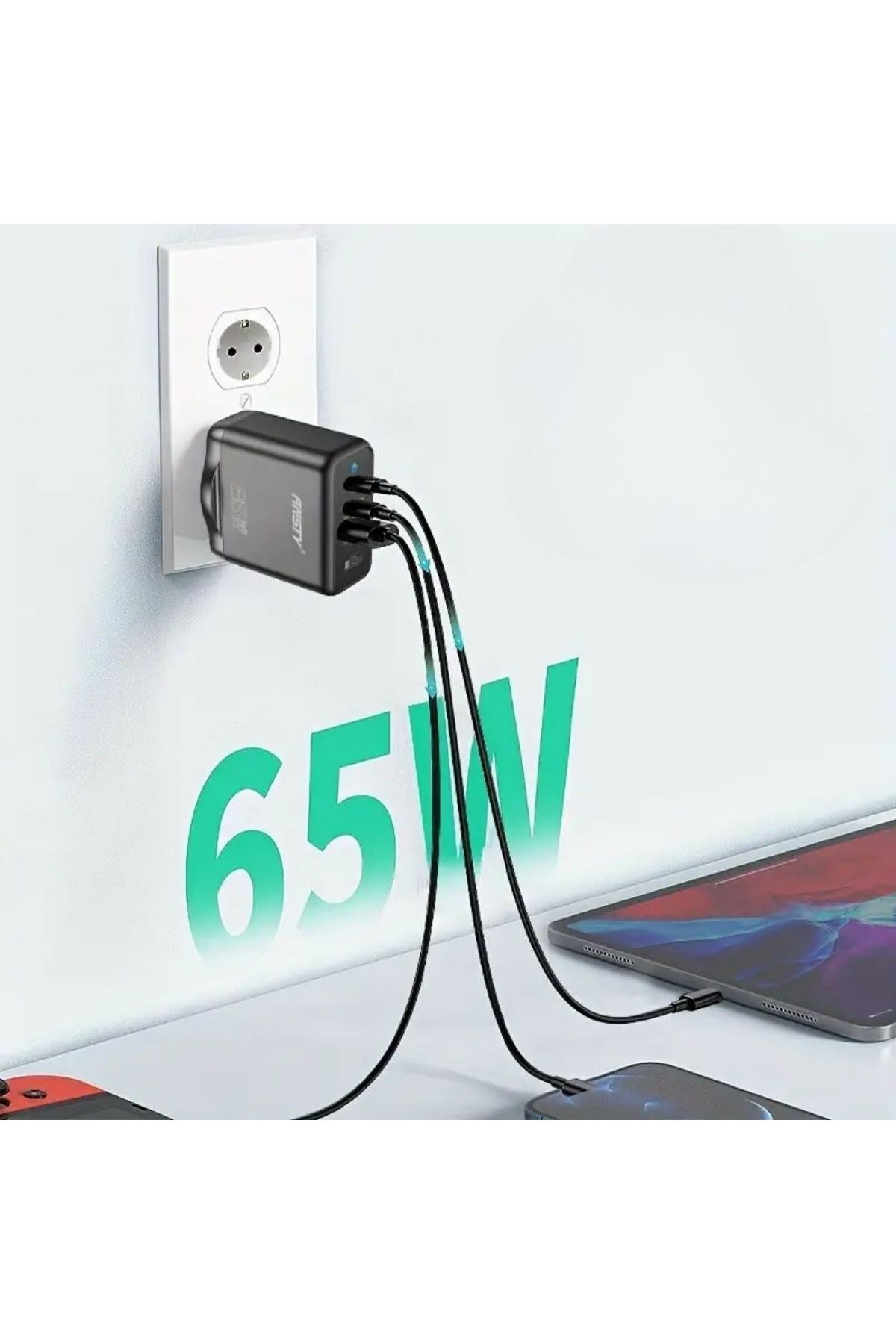 TBL Dekor® 65W Hızlı Şarj Edebilen TYPE C uçlu Şarj Aleti