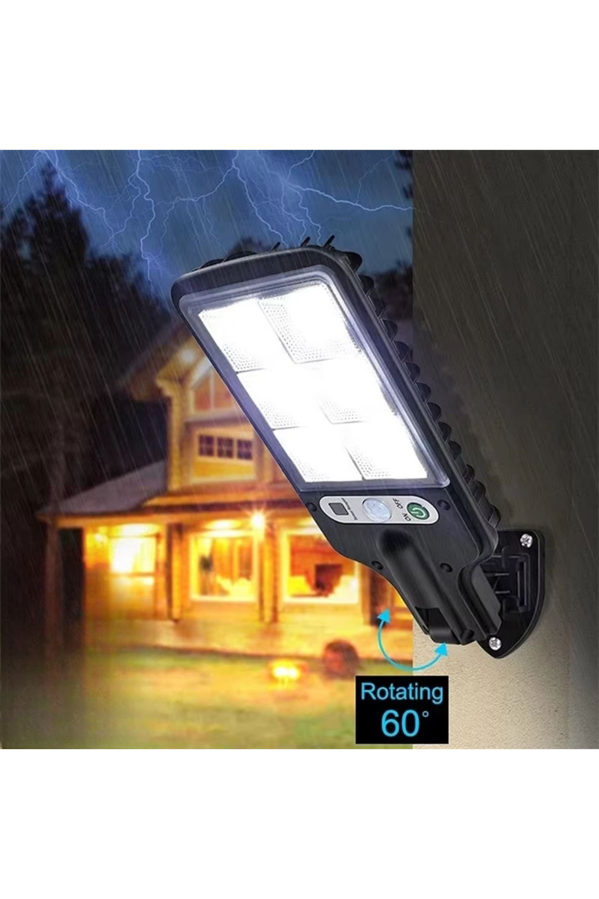 TBL Dekor® 3 Farklı Işık Modlu Güneş Enerjisiyle Şarj Olan Dış Mekan Uyumlu Kumandalı Solar Duvar LEDİ
