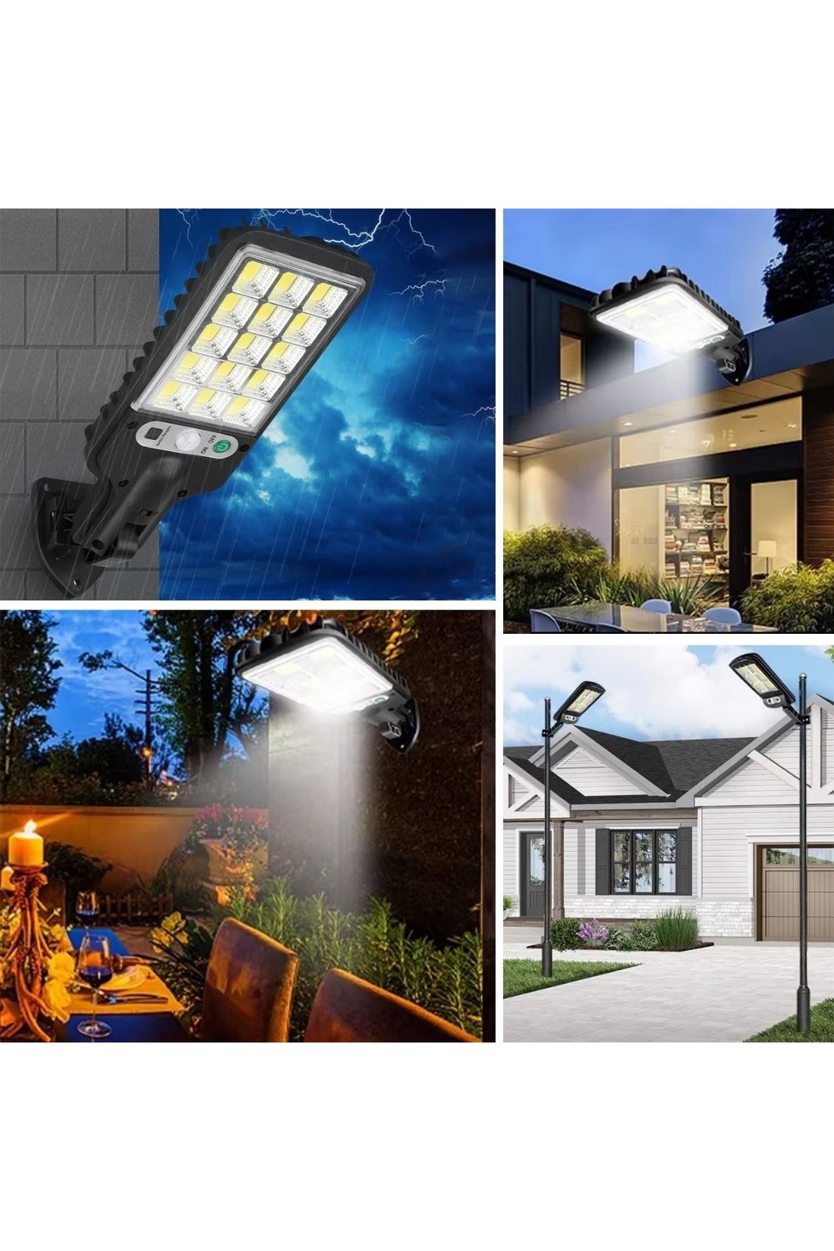 TBL Dekor® 3 Farklı Işık Modlu Güneş Enerjisiyle Şarj Olan Dış Mekan Uyumlu Kumandalı Solar Duvar LEDİ