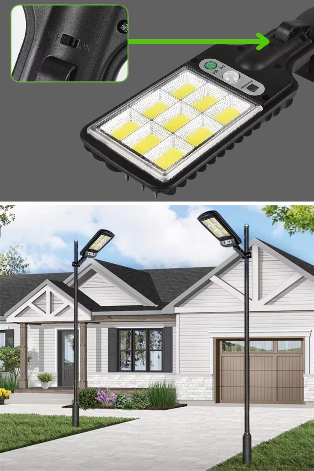 TBL Dekor® 3 Farklı Işık Modlu Güneş Enerjisiyle Şarj Olan Dış Mekan Uyumlu Kumandalı Solar Duvar LEDİ