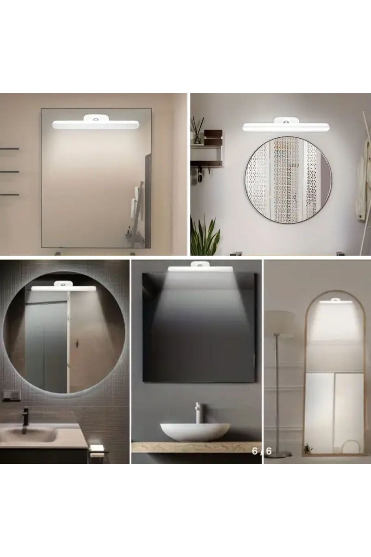 TBL Dekor® Dokunmatik USB İle Şarj Olabilen 27 cm Led Aydınlatma Makyaj Aynası Işığı