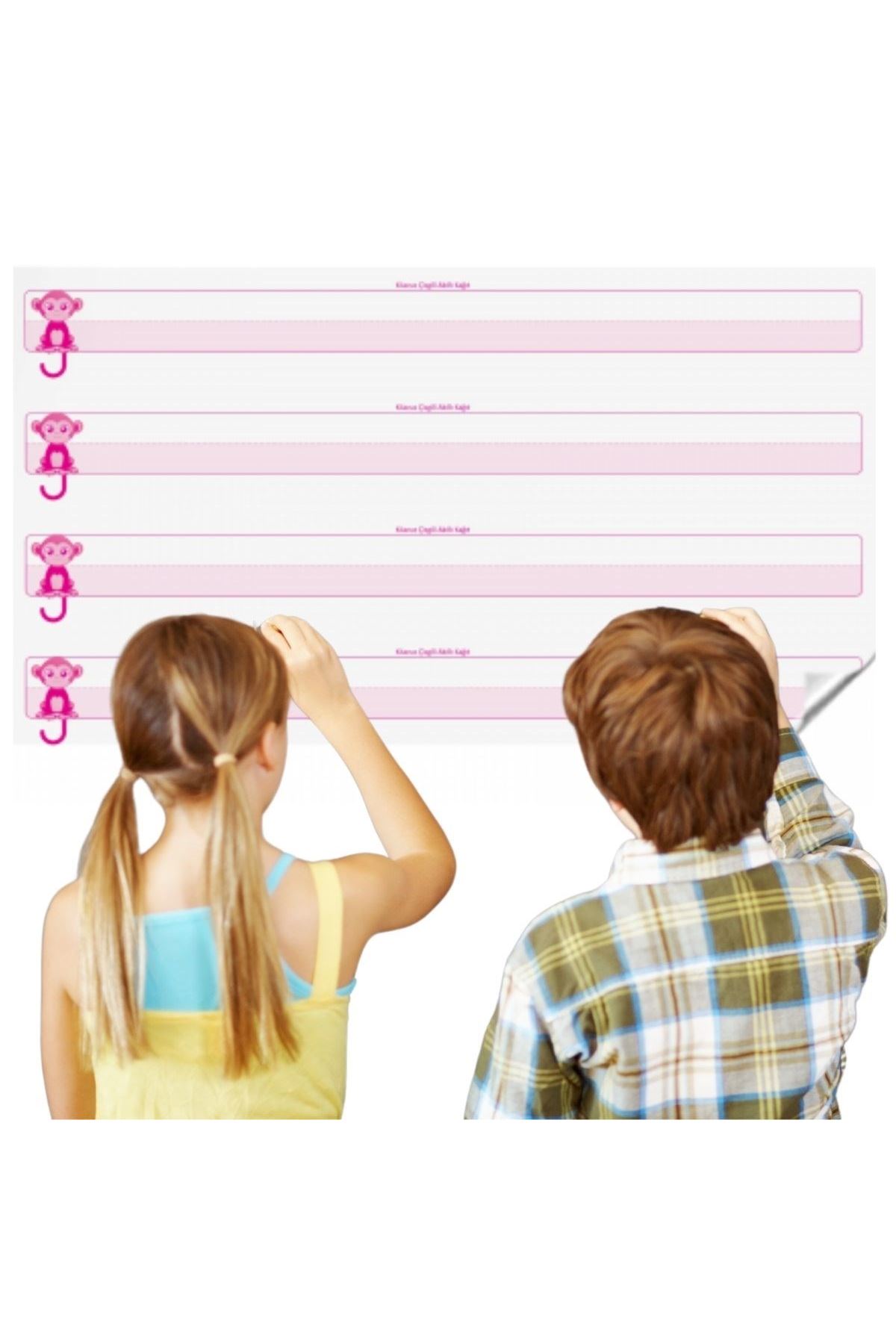 TBL Dekor® Kılavuz Çizgili Akıllı Kağıt Yazı Tahtası Duvarda İz Bırakmaz Statik Yeni Müfredata Uygun 100x56cm