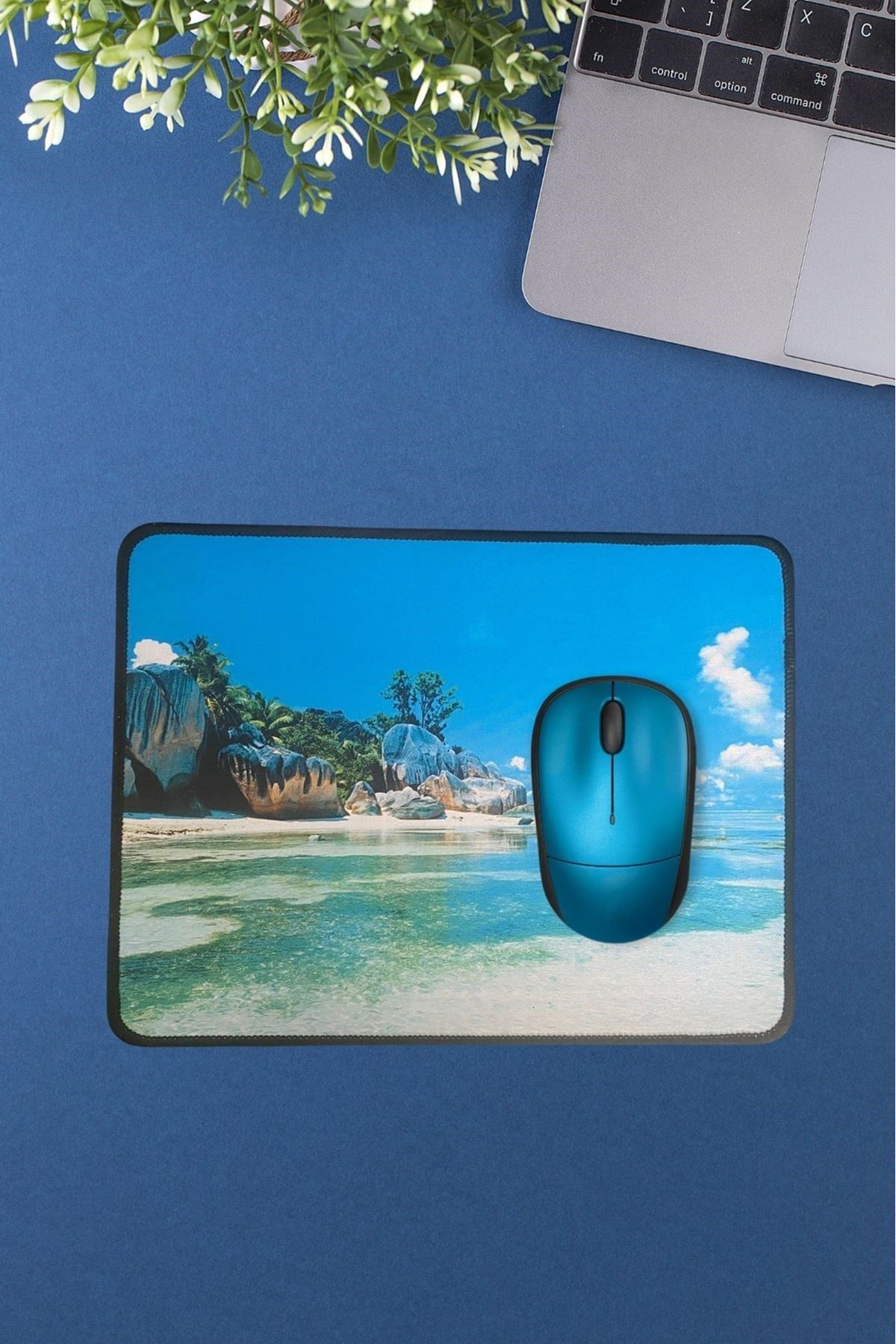 TBL Dekor® 25x32 cm Küçük Boy Mouse Pad Manzara Ada