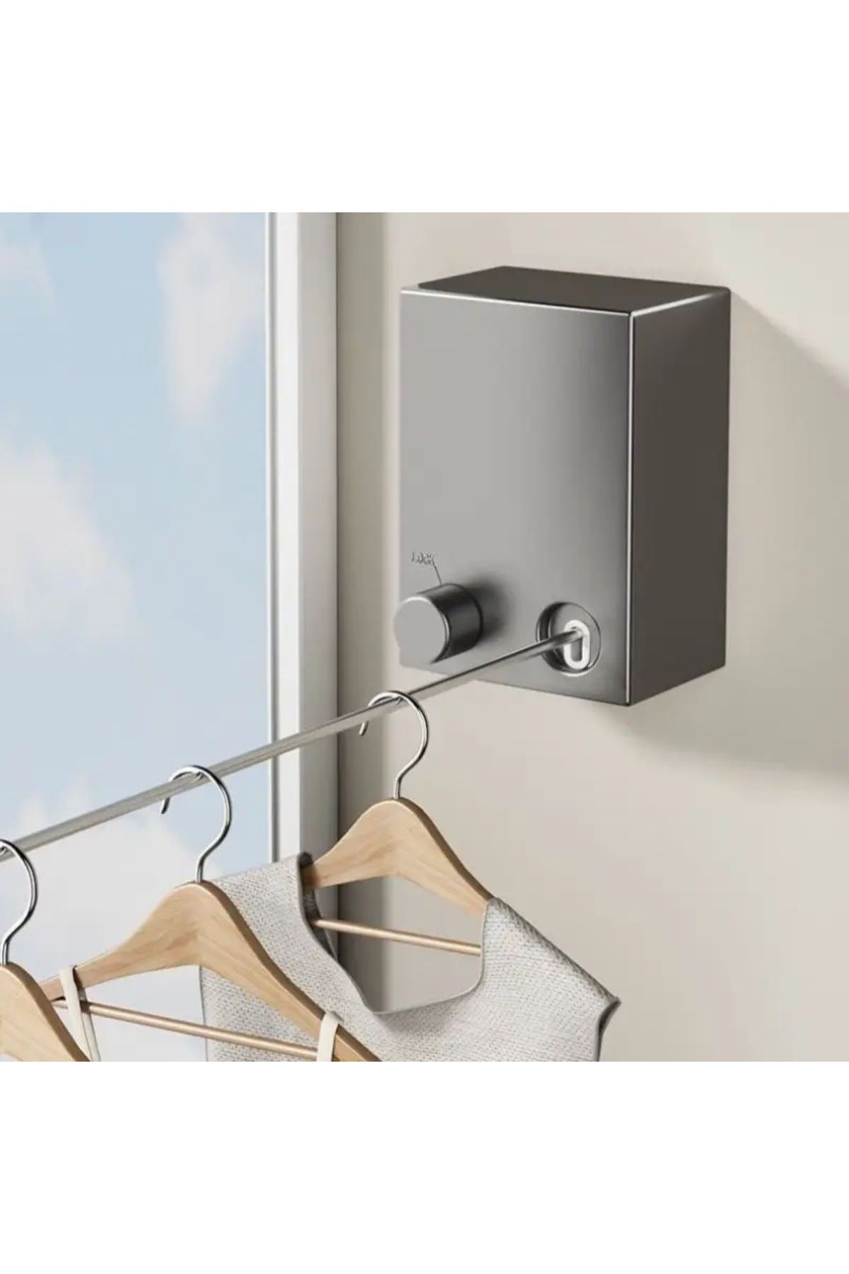 TBL Dekor® Teleskopik Çamaşır Kurutma Askısı, Pratik Geri Çekilebilir Çamaşır İpi