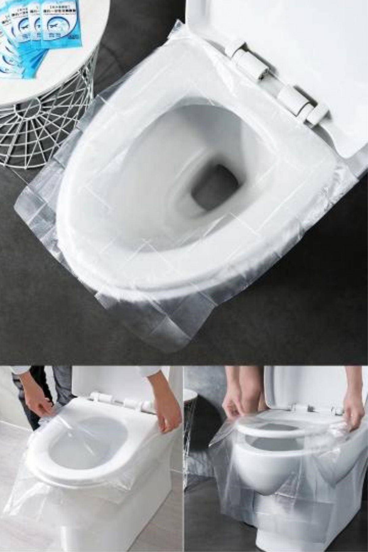 TBL Dekor® 50 Adet Kullan At Pratik Kullanımlı Hijyenik Klozet Kapağı Poşeti