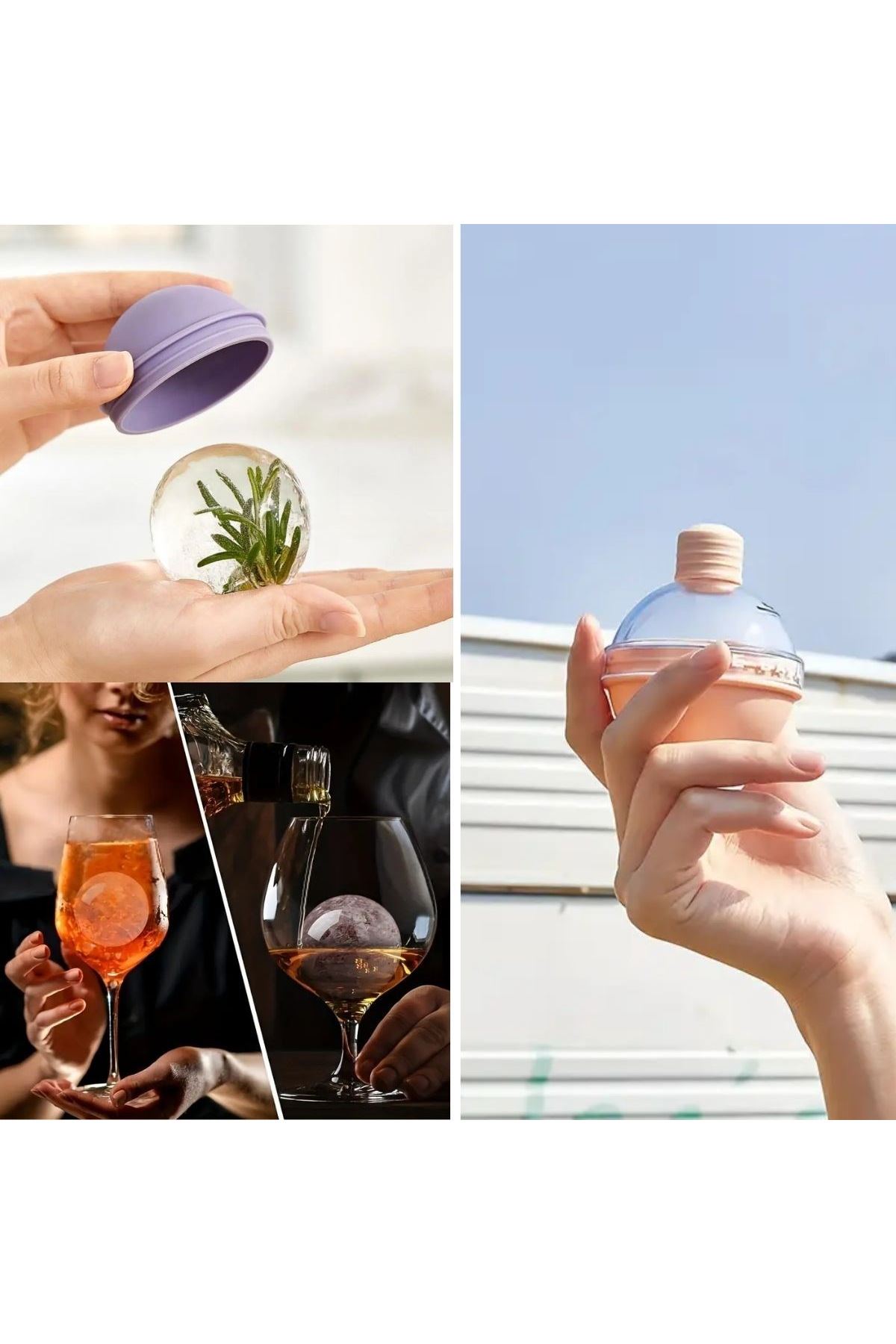 TBL Dekor® Hunili Altı Silikon Kolay Çıkabilen Büyük Boy Küre Buzluk