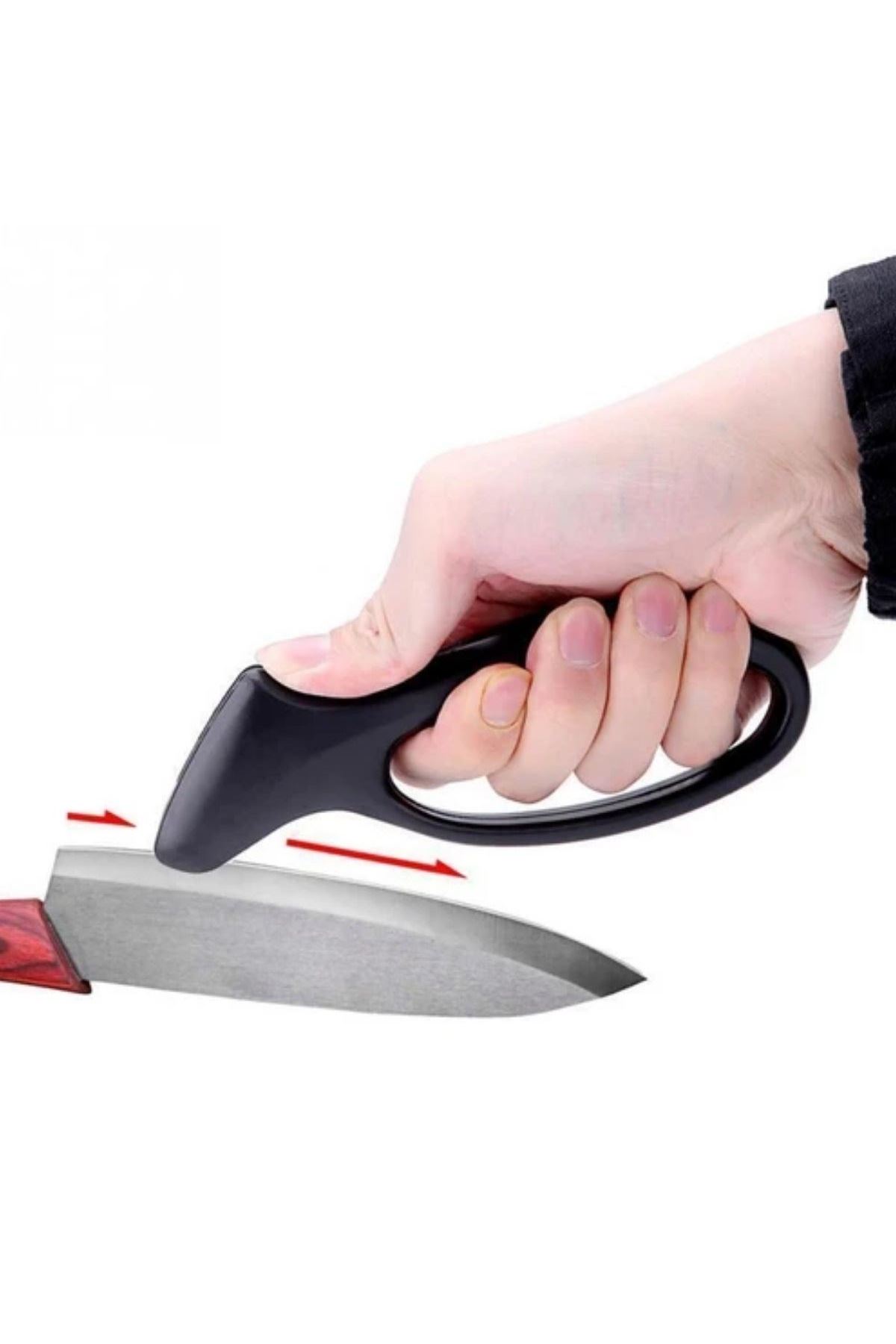 TBL Dekor® Kolay Tutuş Saplı Paslanmaz Çelik Manuel Bıçak Bileme Aleti