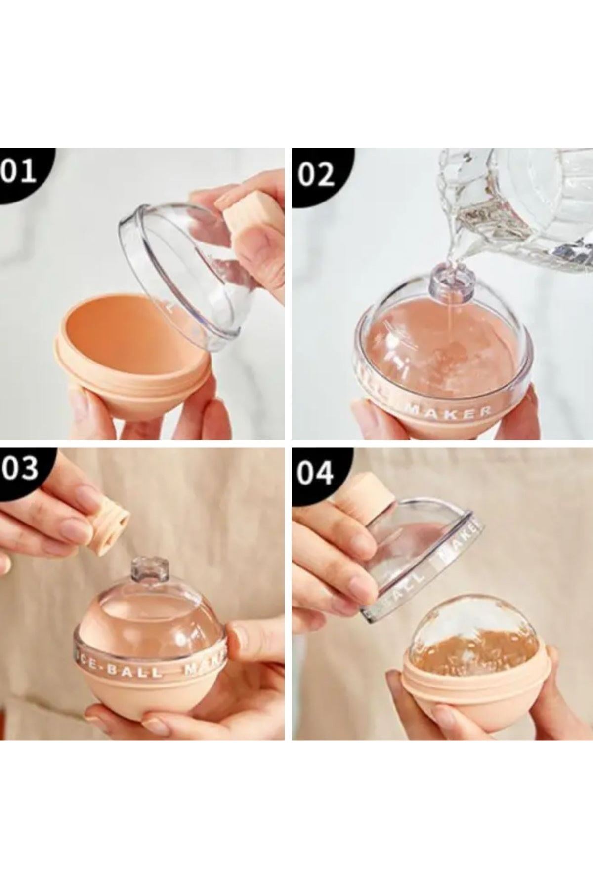 TBL Dekor® Hunili Altı Silikon Kolay Çıkabilen Büyük Boy Küre Buzluk