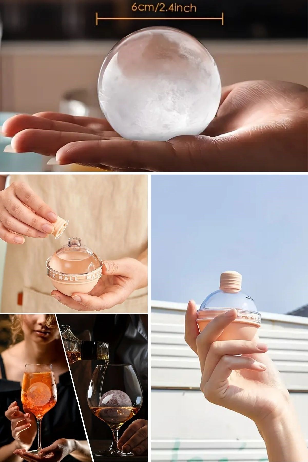 TBL Dekor® Hunili Altı Silikon Kolay Çıkabilen Büyük Boy Küre Buzluk