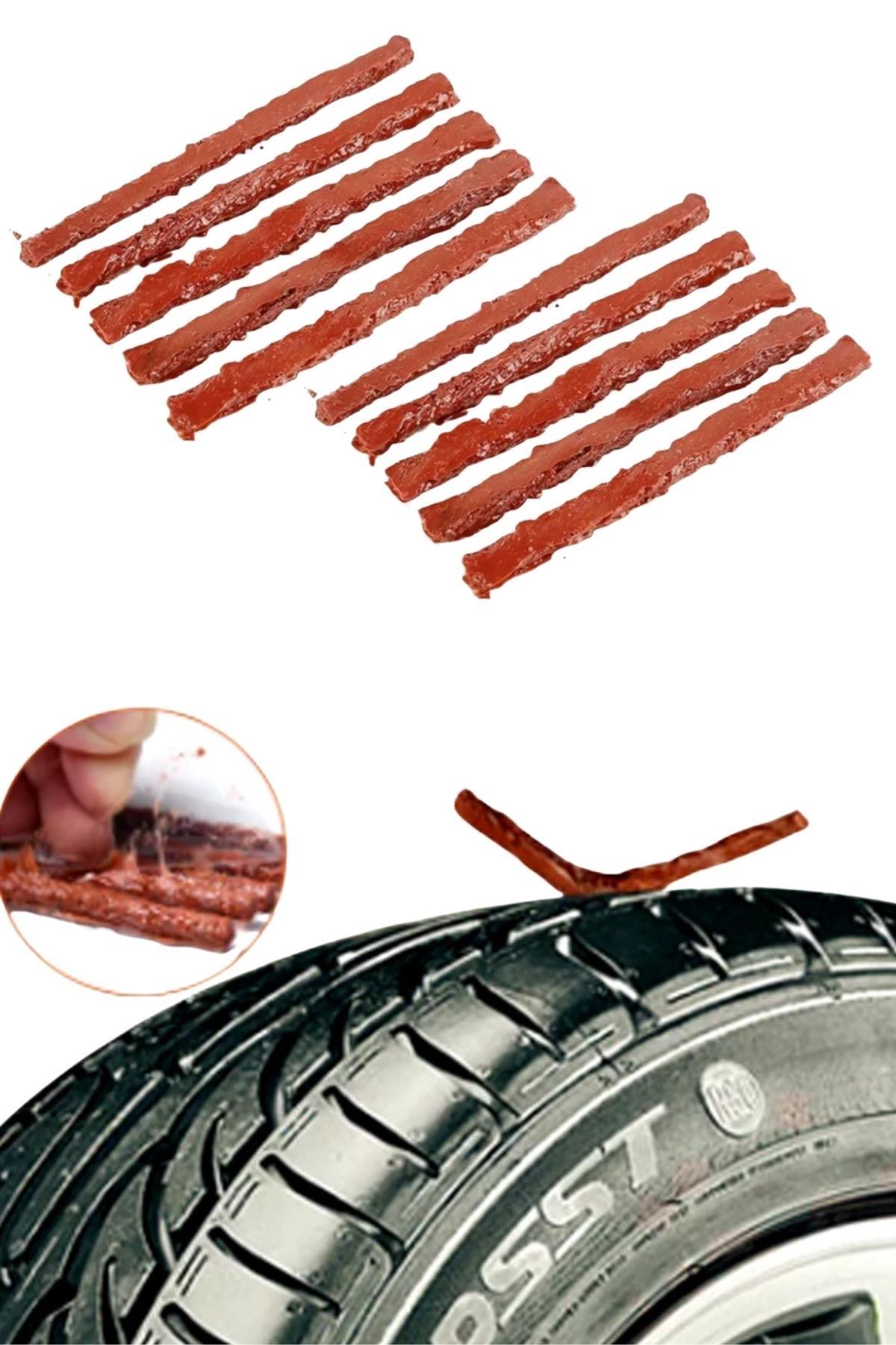 TBL Dekor® 10 Adet Lastik Onarım İçin Lastik Tamir Fitili Yedek Lastik Fitili