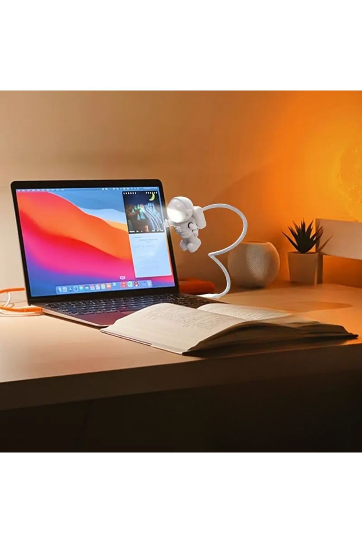 TBL Dekor® USB Astronot Gece Lambası, Masa Lambası, Kitap Okuma Lambası Işığı