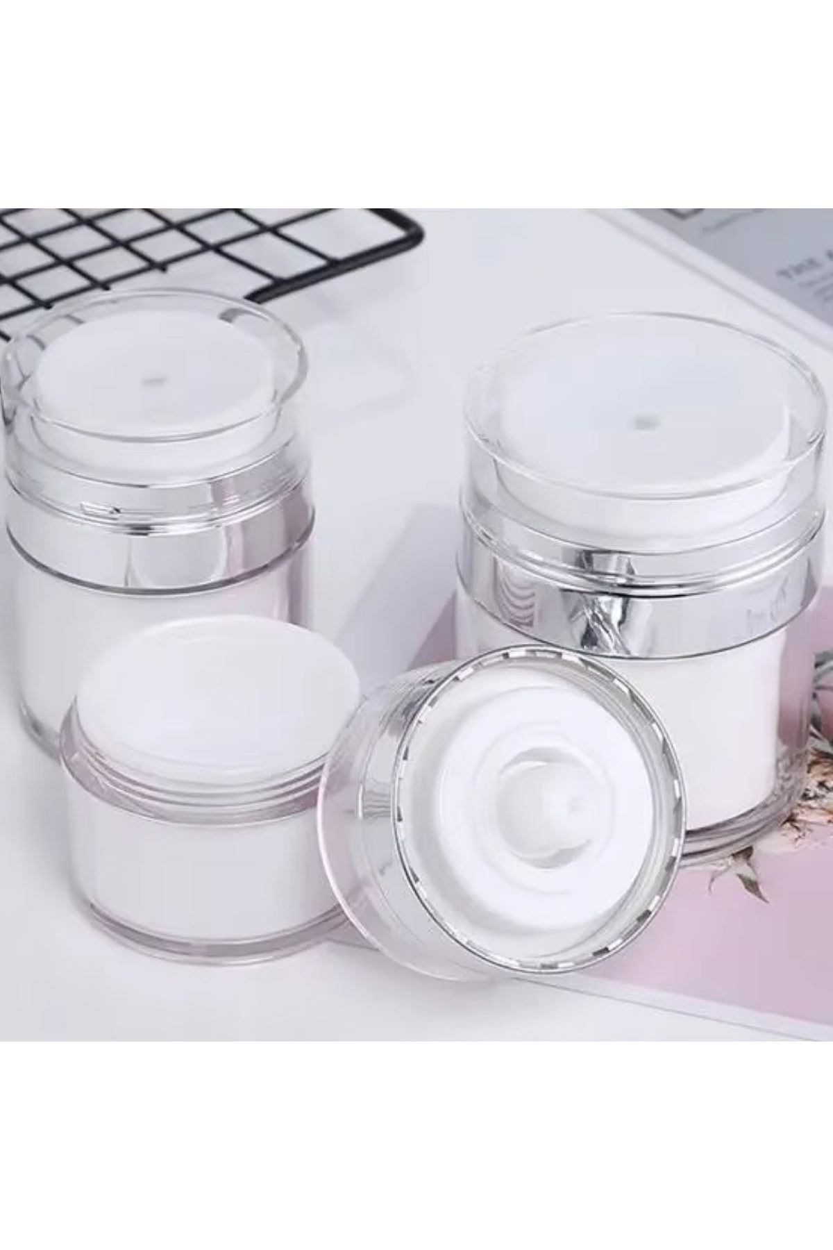 TBL Dekor® Hava Pompalı Doldurulabilir Vakumlu Krem,Fondoten Sıvı Kozmetik Ürün Şişesi