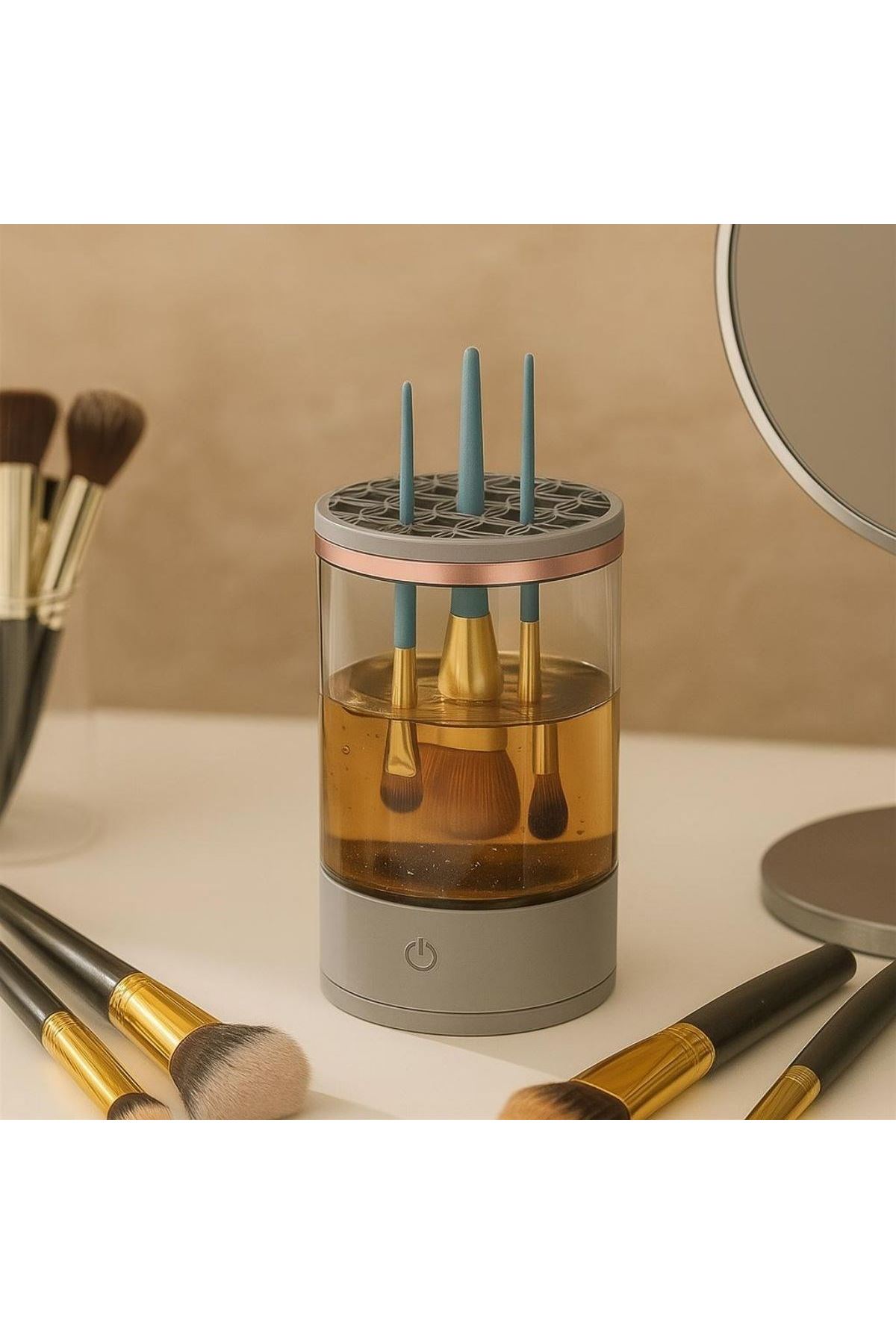 TBL Dekor® USB Şarjlı Makyaj Fırçası Temizleyici Aparat Hızlı Kurutmalı, Çok Yönlü Fırça Temizleyici