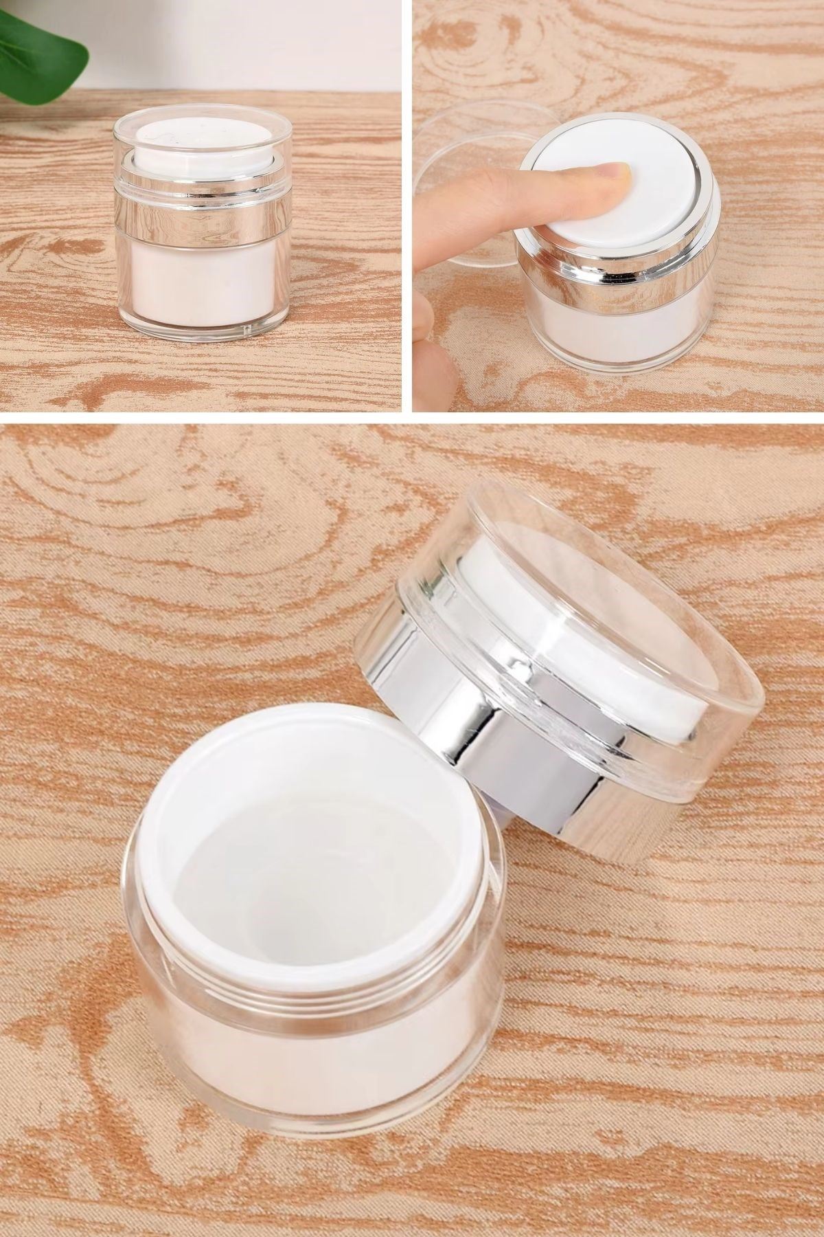 TBL Dekor® Hava Pompalı Doldurulabilir Vakumlu Krem,Fondoten Sıvı Kozmetik Ürün Şişesi