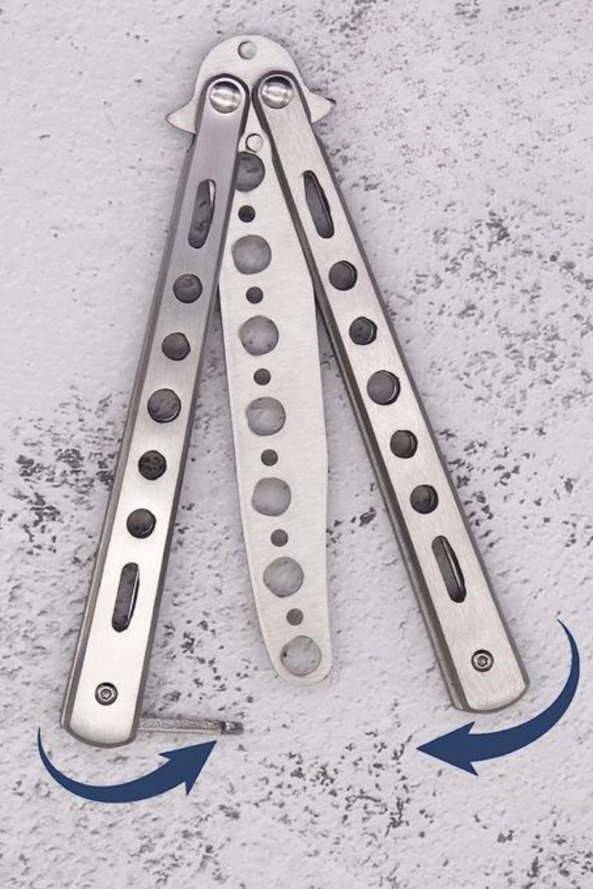 TBL Dekor® Gri Katlanabilir Paslanmaz Çelik Kelebek Bıçak Tarak Sakal Bıyık Fırçası Profesyonel Saç Kesimi İçin Tarak