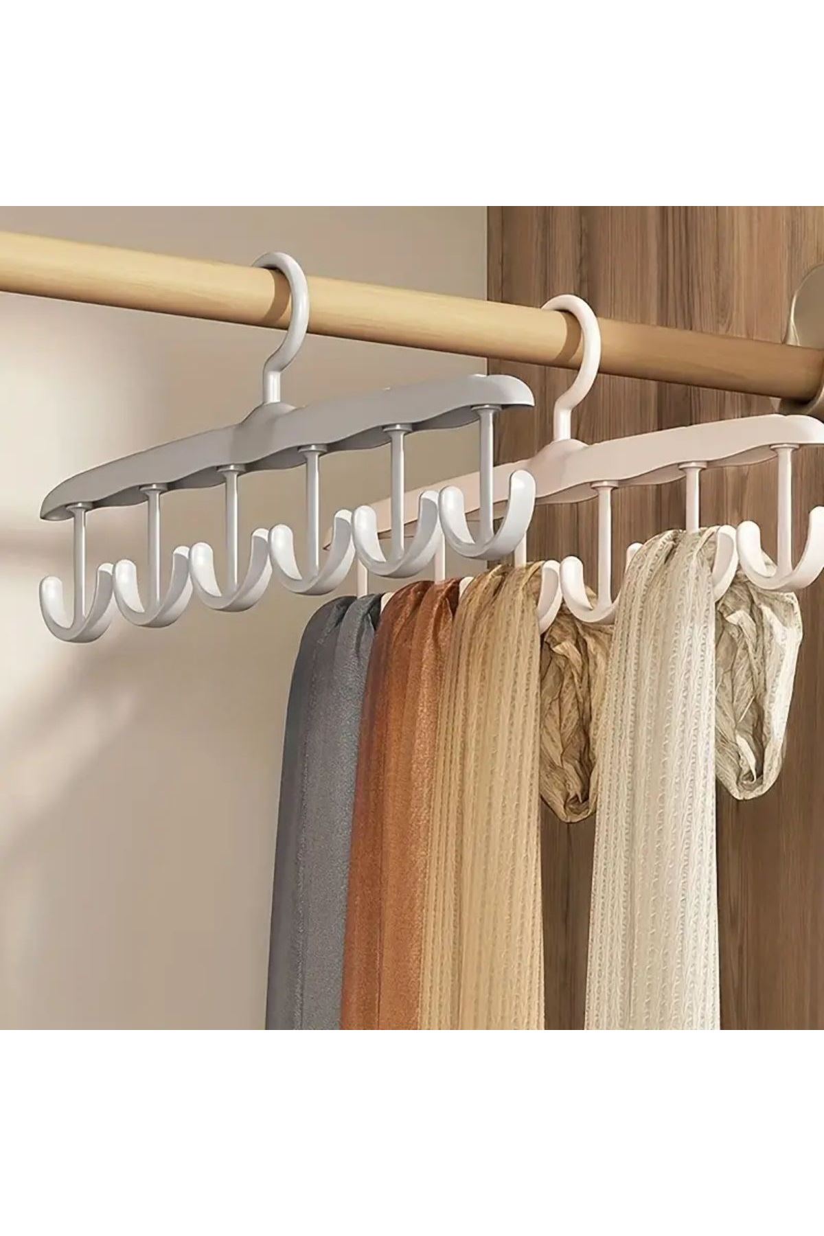 1 Adet Yer Tasarruflu 6 Kancalı Plastik Dolap İçi Düzenleyici Pratik Askı