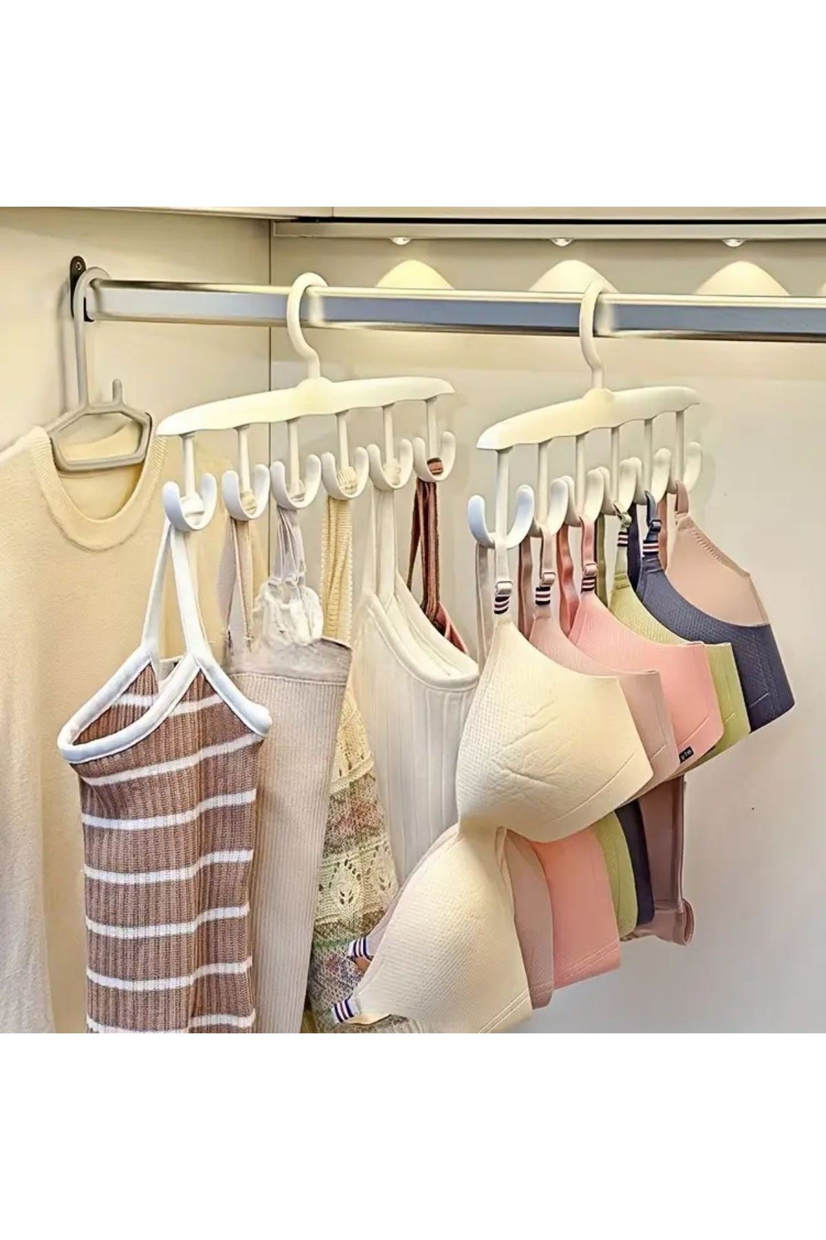 1 Adet Yer Tasarruflu 6 Kancalı Plastik Dolap İçi Düzenleyici Pratik Askı