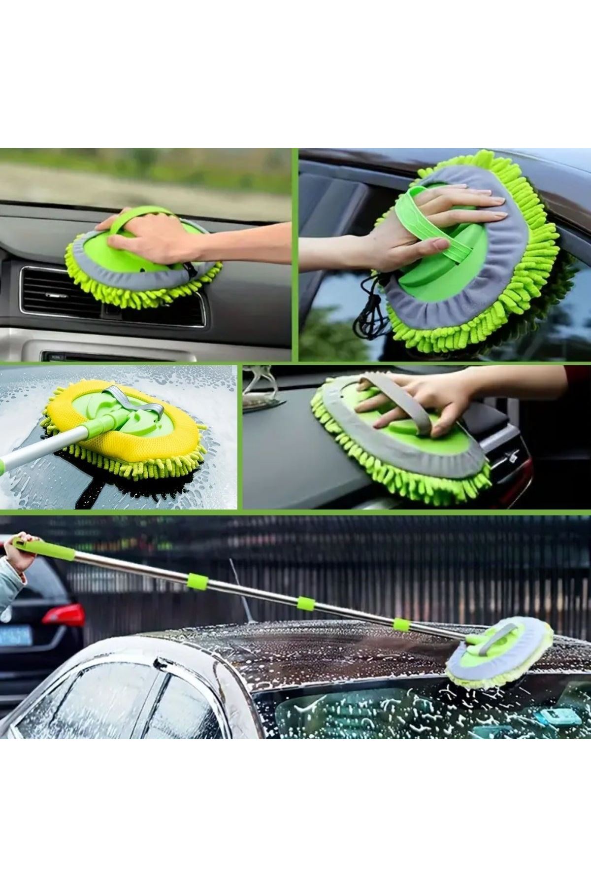 TBL Dekor® Yedek Mikrofiber Bezli Oto Yıkama Mop Seti