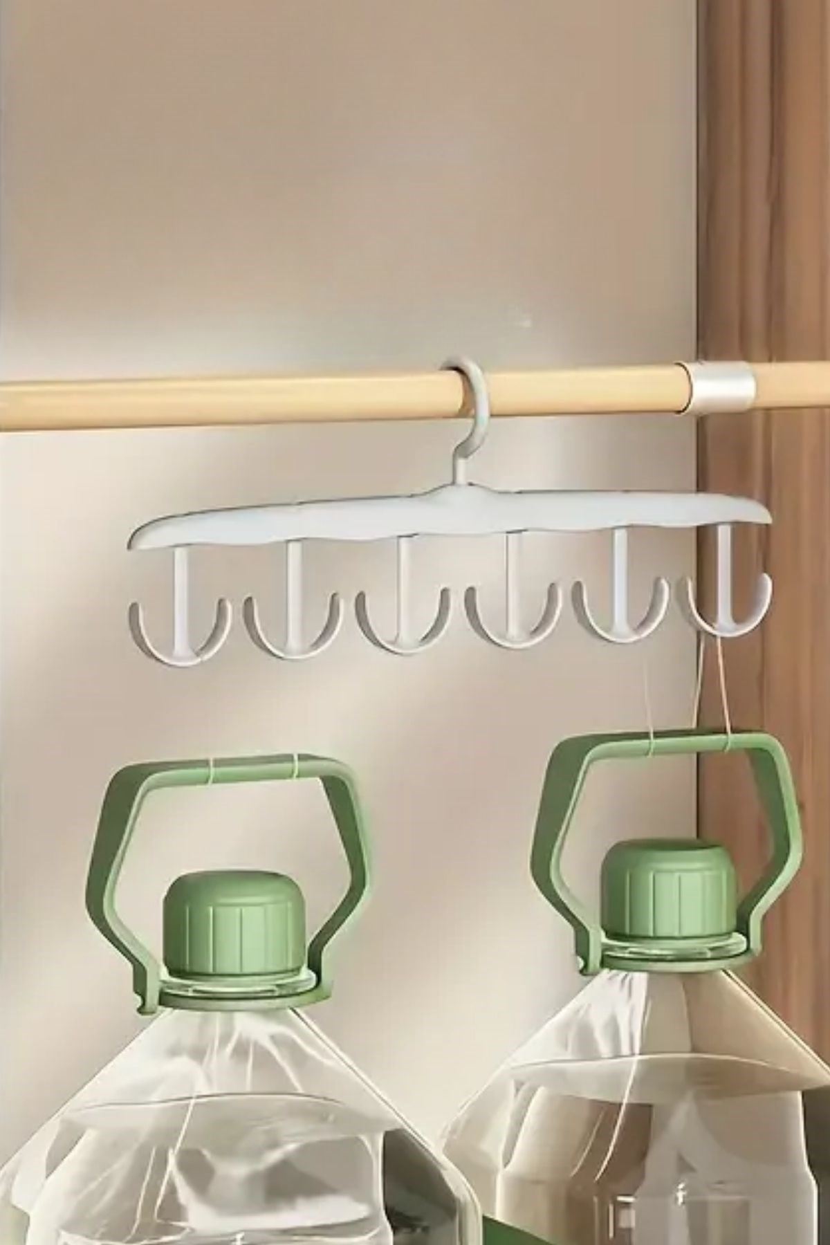 1 Adet Yer Tasarruflu 6 Kancalı Plastik Dolap İçi Düzenleyici Pratik Askı