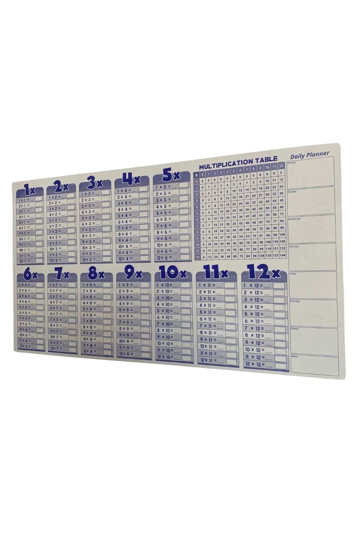 TBL Dekor® Statik Akıllı Kağıt Ingilizce Çarpım Tablosu 100x56 Cm