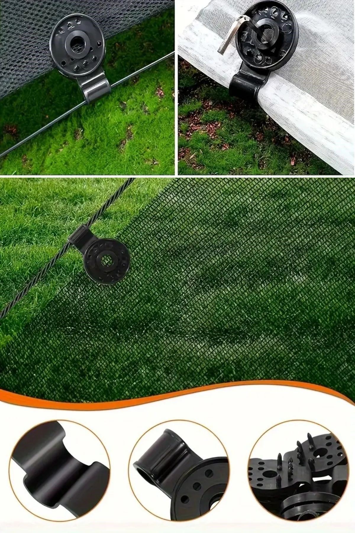 TBL Dekor® 10 Adet Güneşlik Filesi Sabitleme Klipsleri, Gölgelik Bezi ve Brandalar İçin Dayanıklı Plastik Kelepçe Kancaları