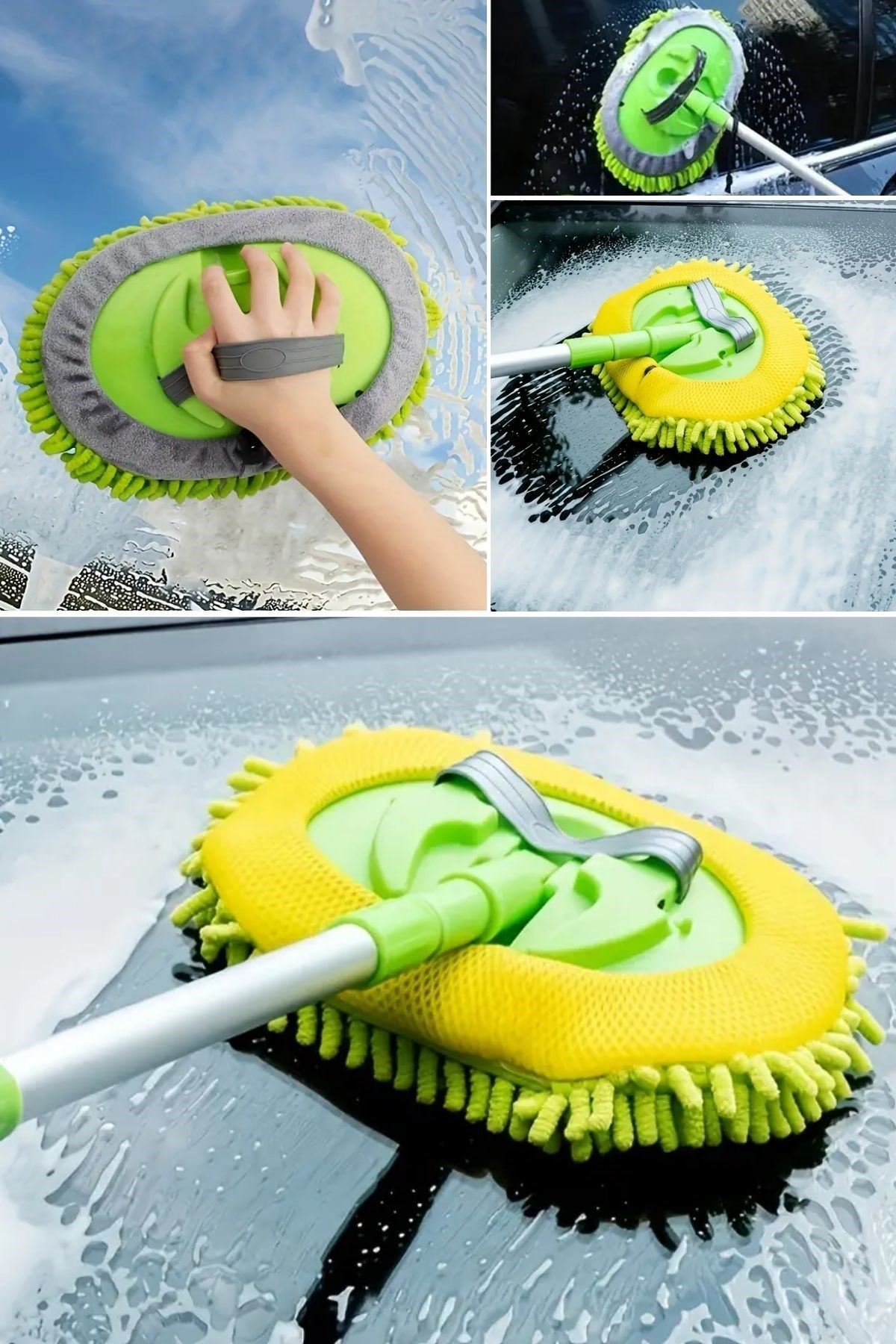 TBL Dekor® Yedek Mikrofiber Bezli Oto Yıkama Mop Seti